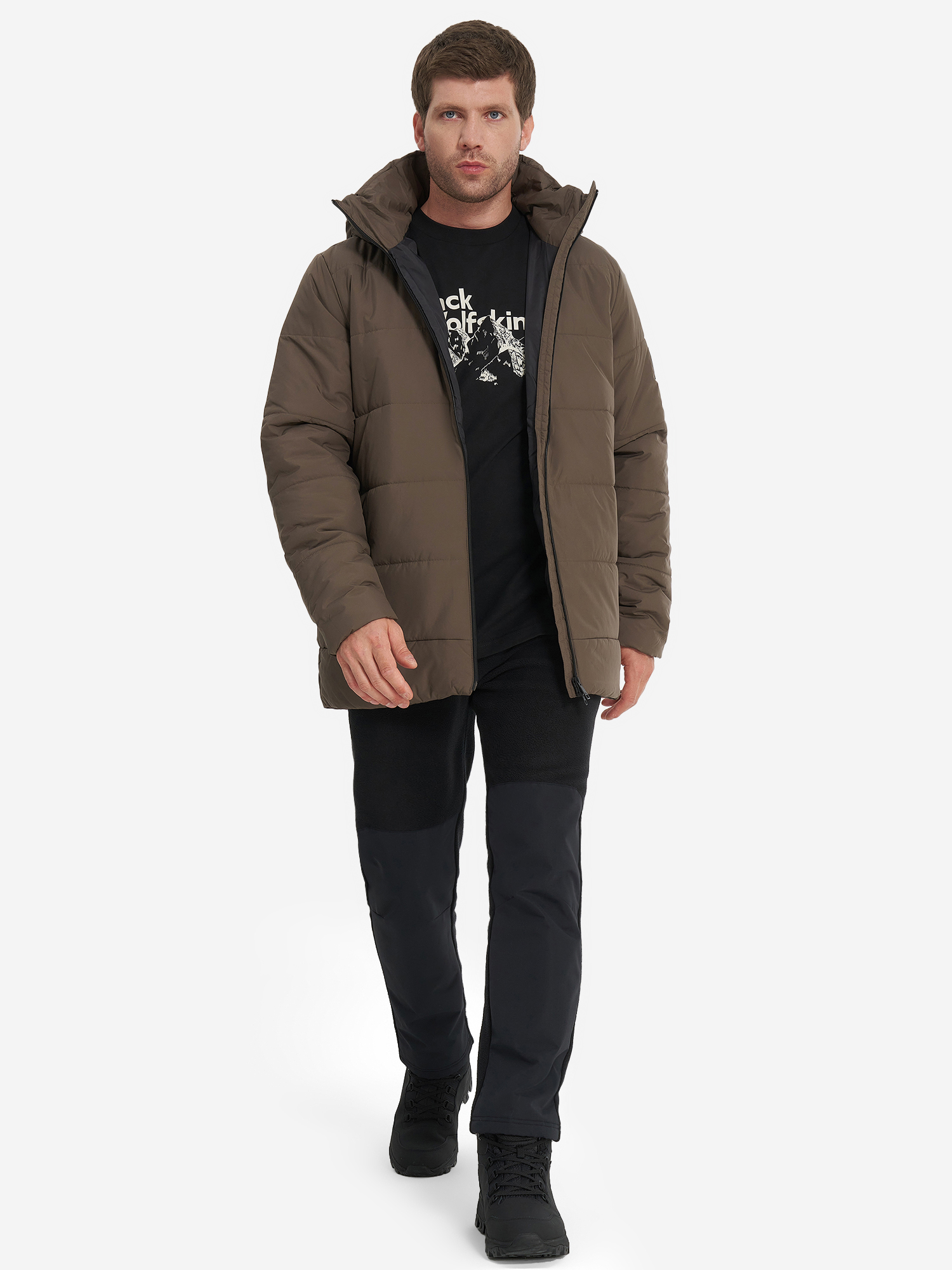 фото Куртка утепленная мужская jack wolfskin deutzer, коричневый