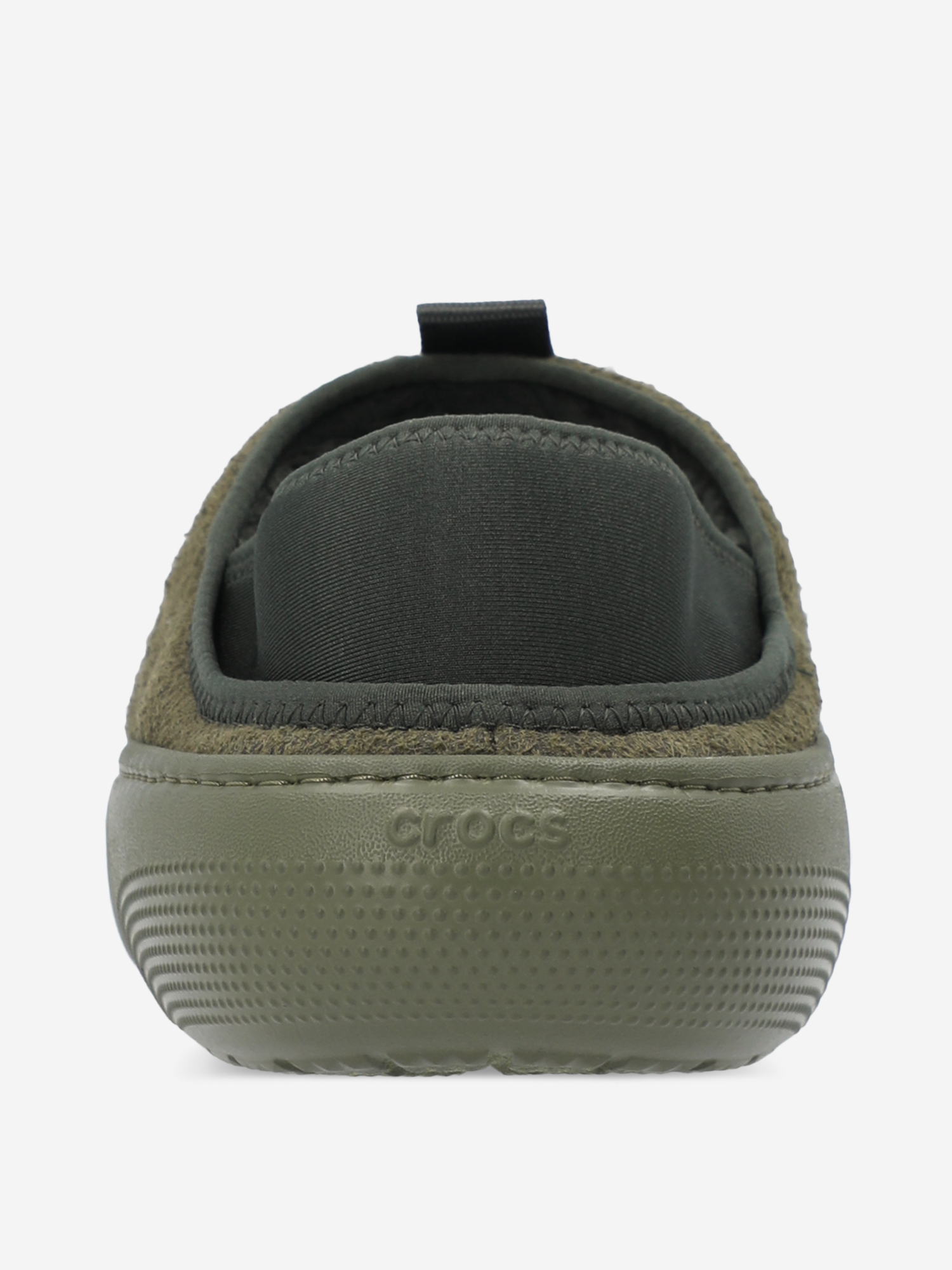 фото Слипоны утепленные мужские crocs classic sueded moc, зеленый