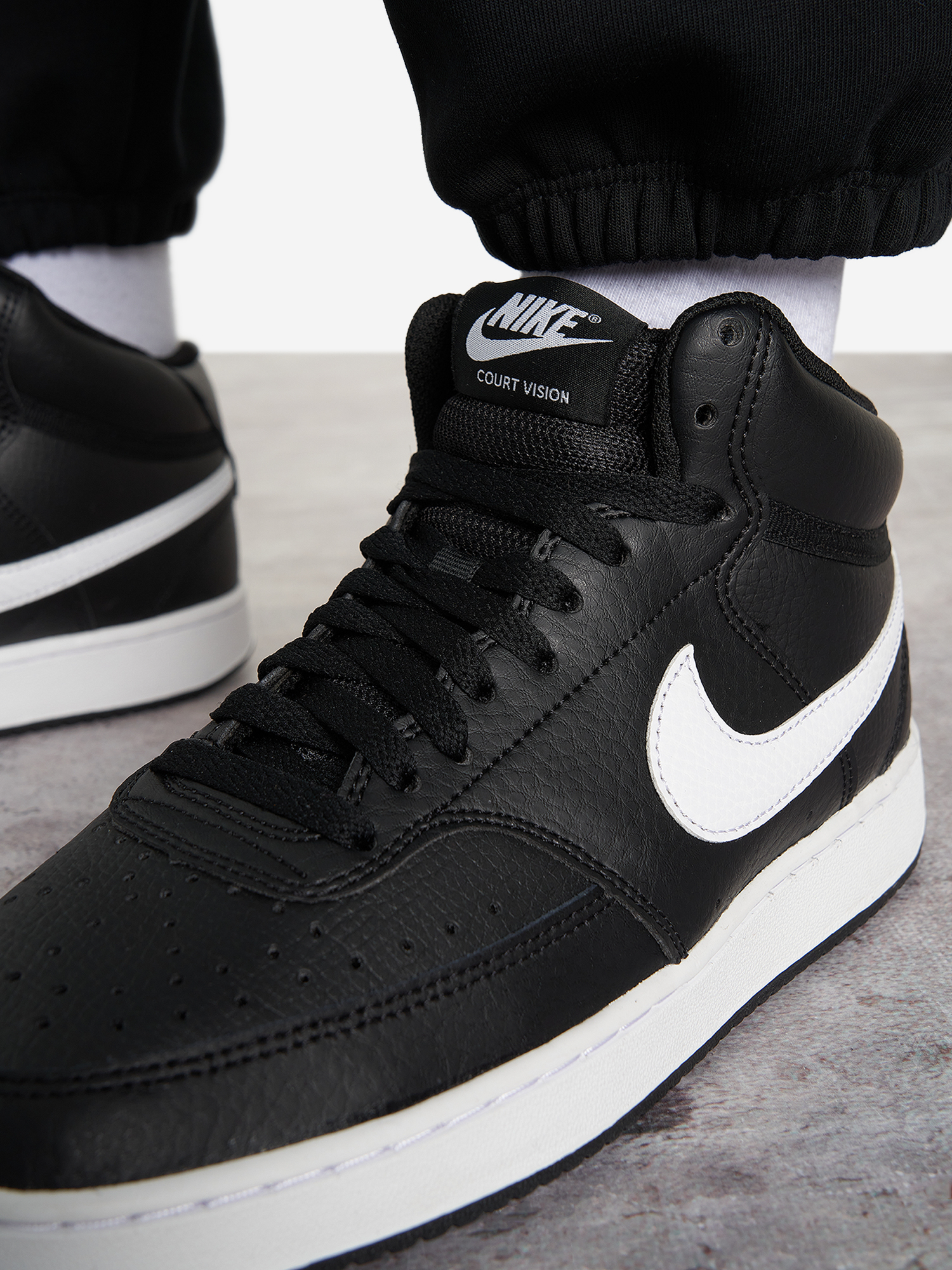 фото Кеды женские nike court vision mid, черный