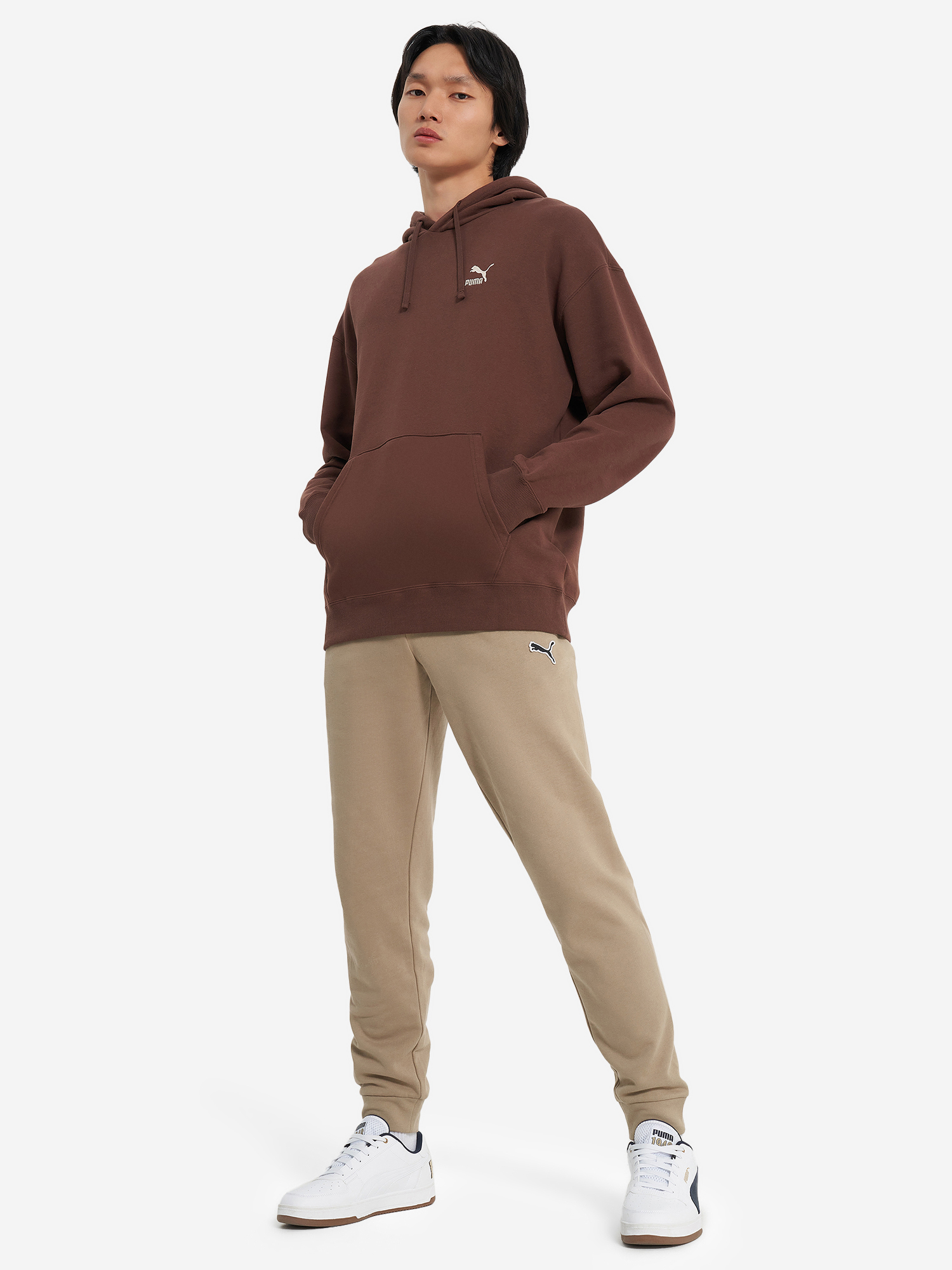 фото Брюки флисовые мужские puma better essentials, коричневый
