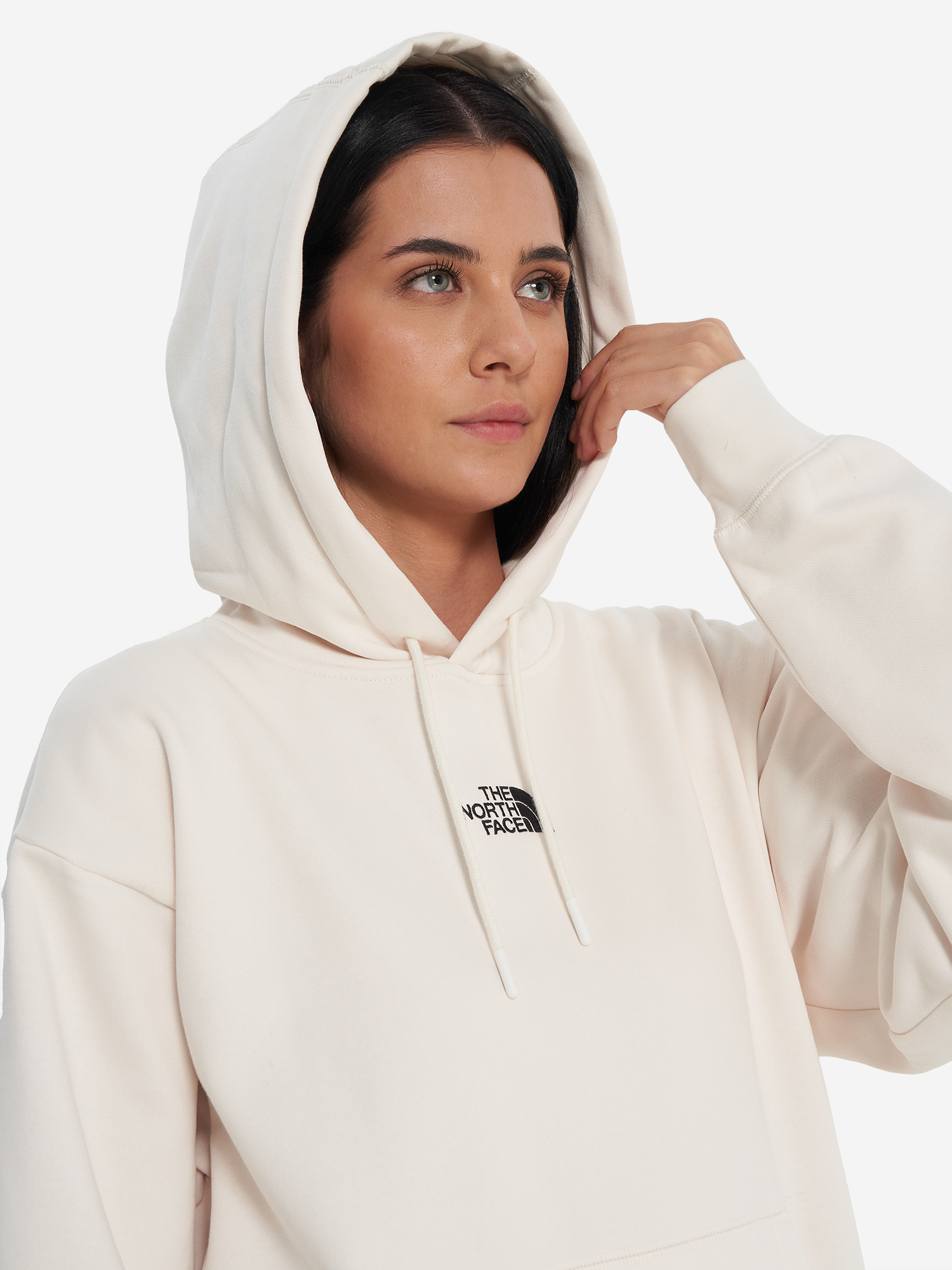 фото Худи женское оверсайз the north face essential, бежевый