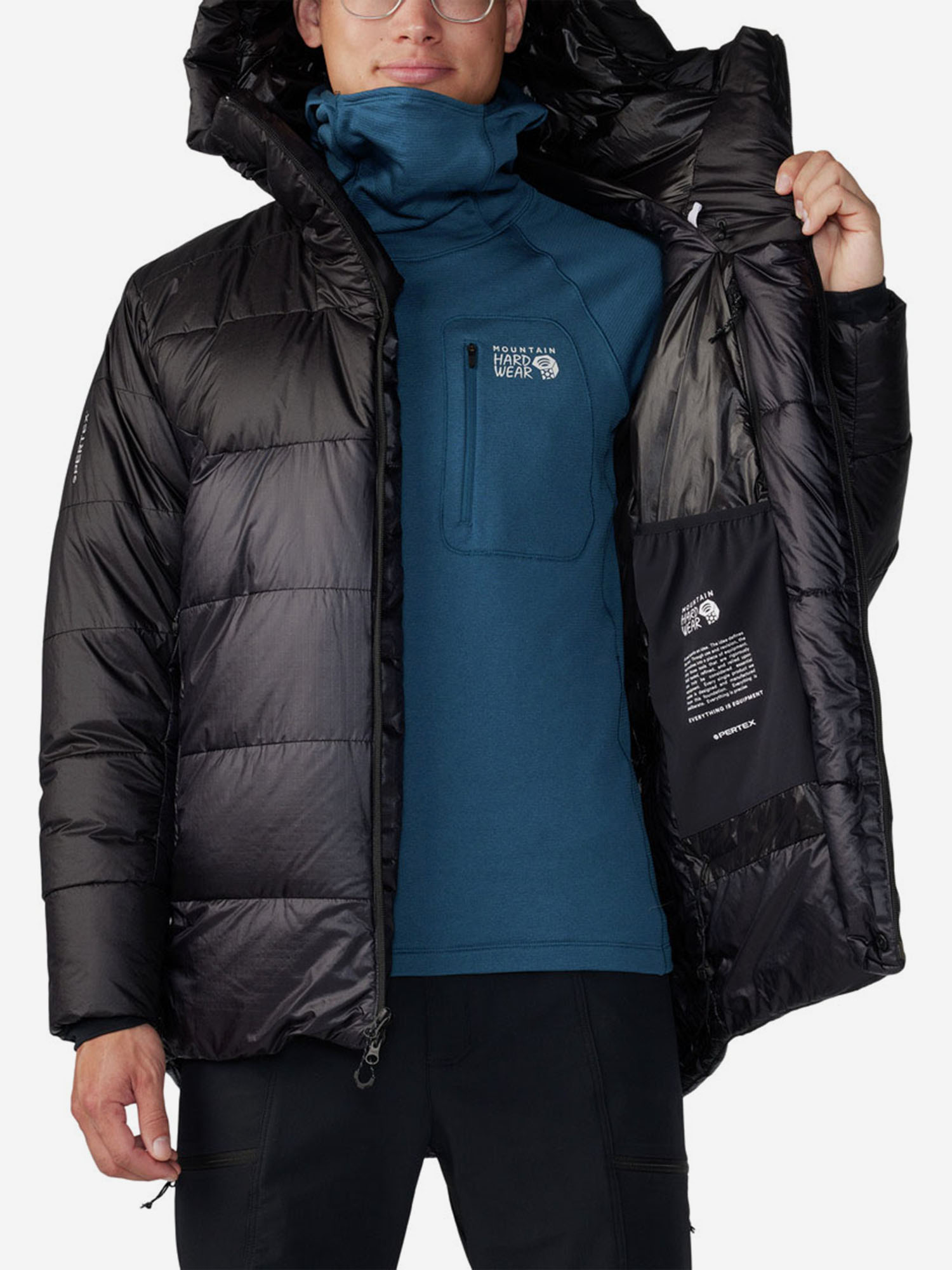 фото Пуховик мужской mountain hardwear phantom belay, черный