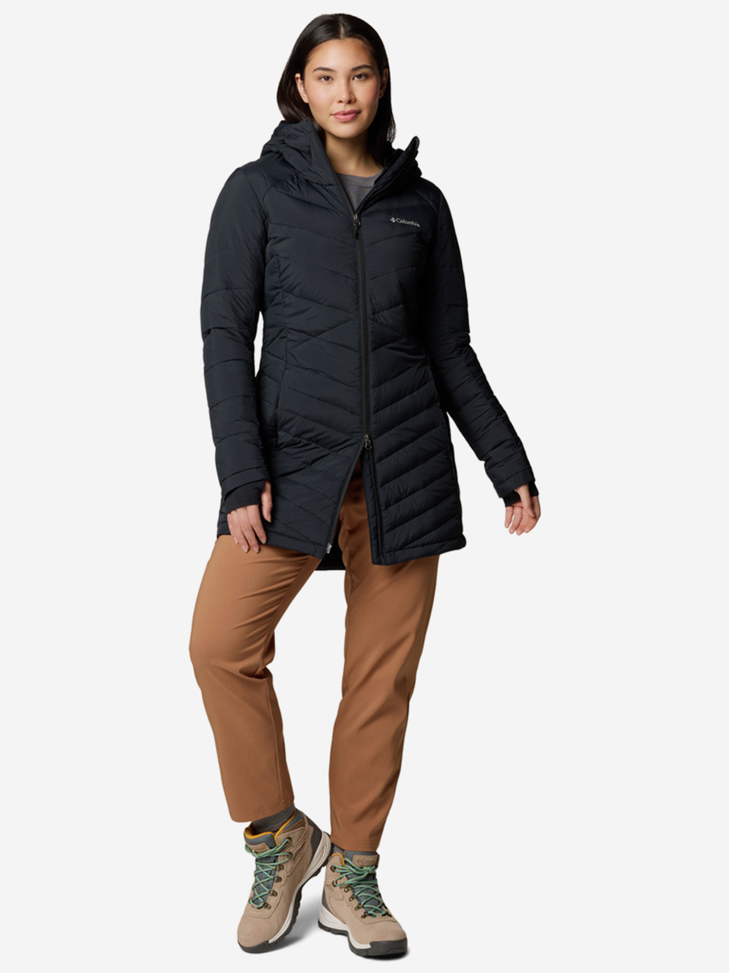 фото Куртка утепленная женская columbia joy peak ii mid jacket, черный
