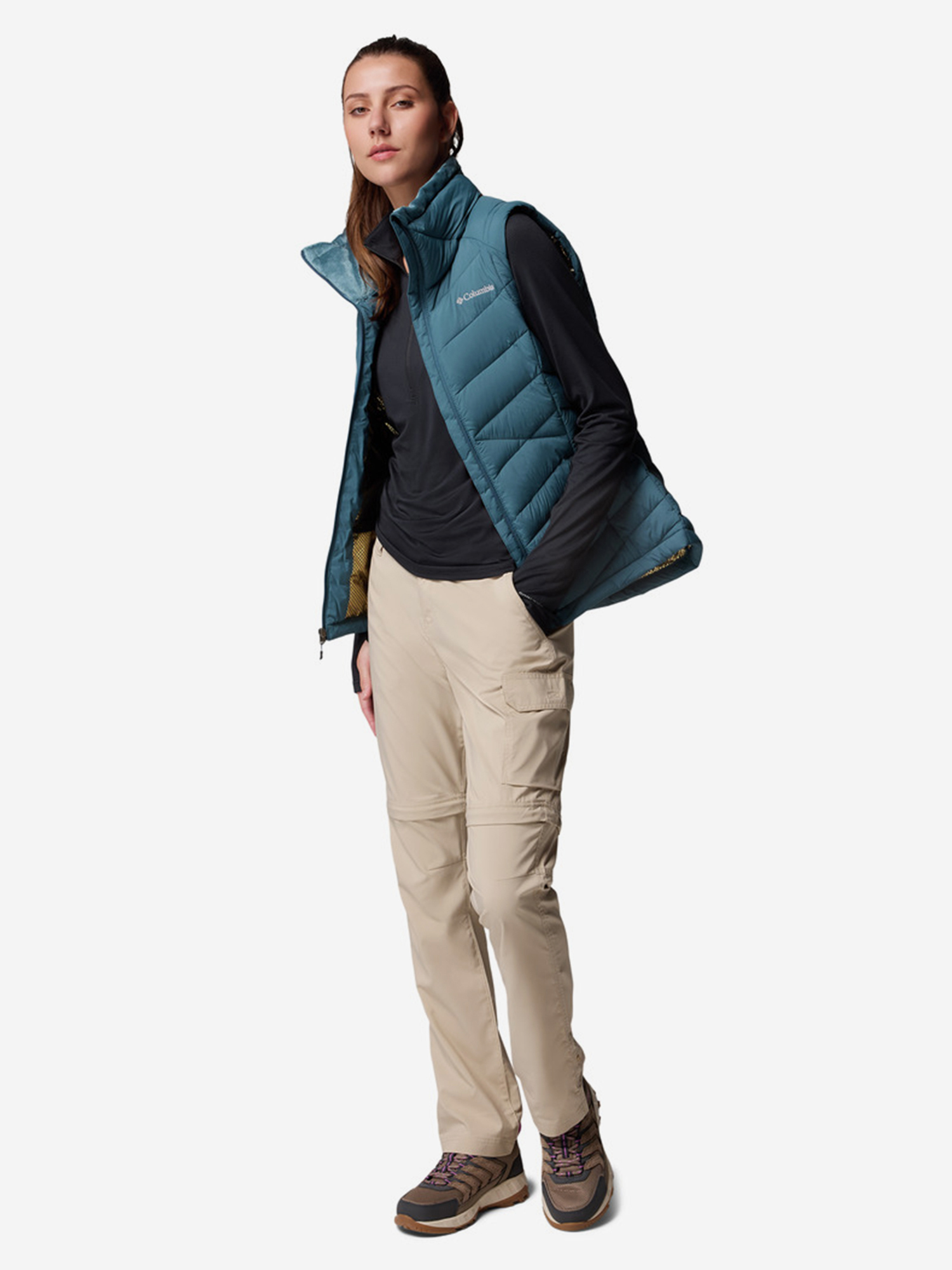 фото Жилет утепленный женский columbia joy peak ii vest, голубой