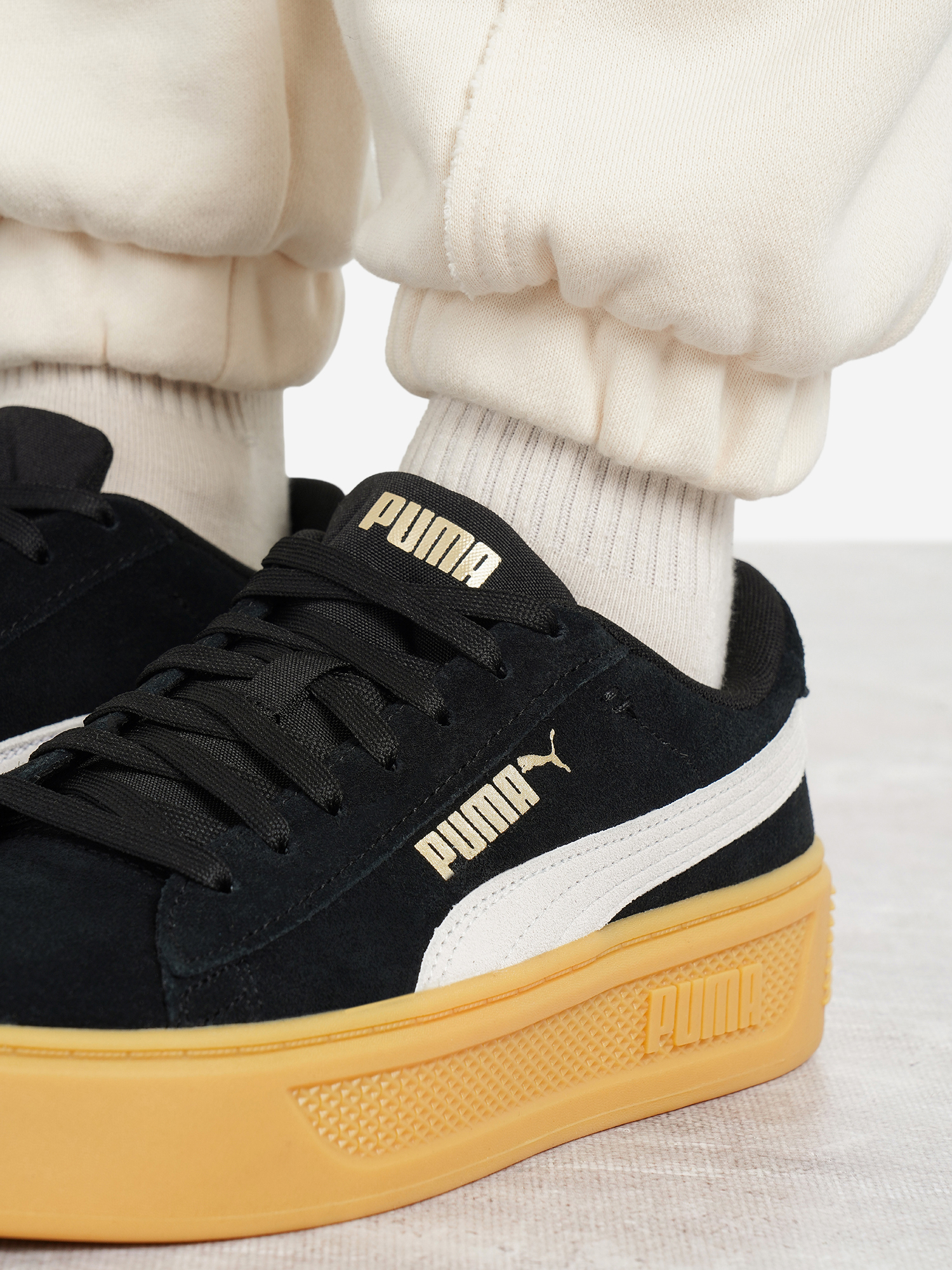 фото Кеды женские puma smash platform v3 sd, черный