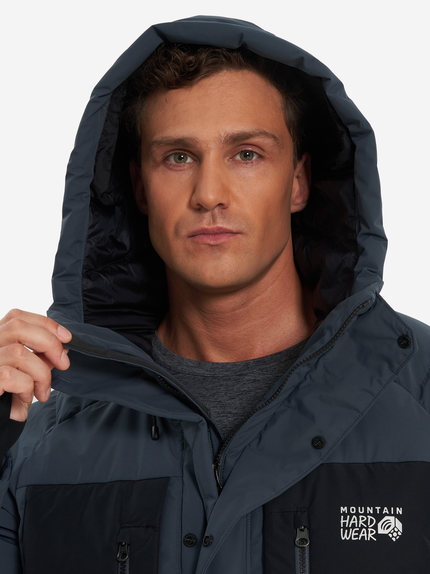 фото Пуховик мужской mountain hardwear first tracks, синий