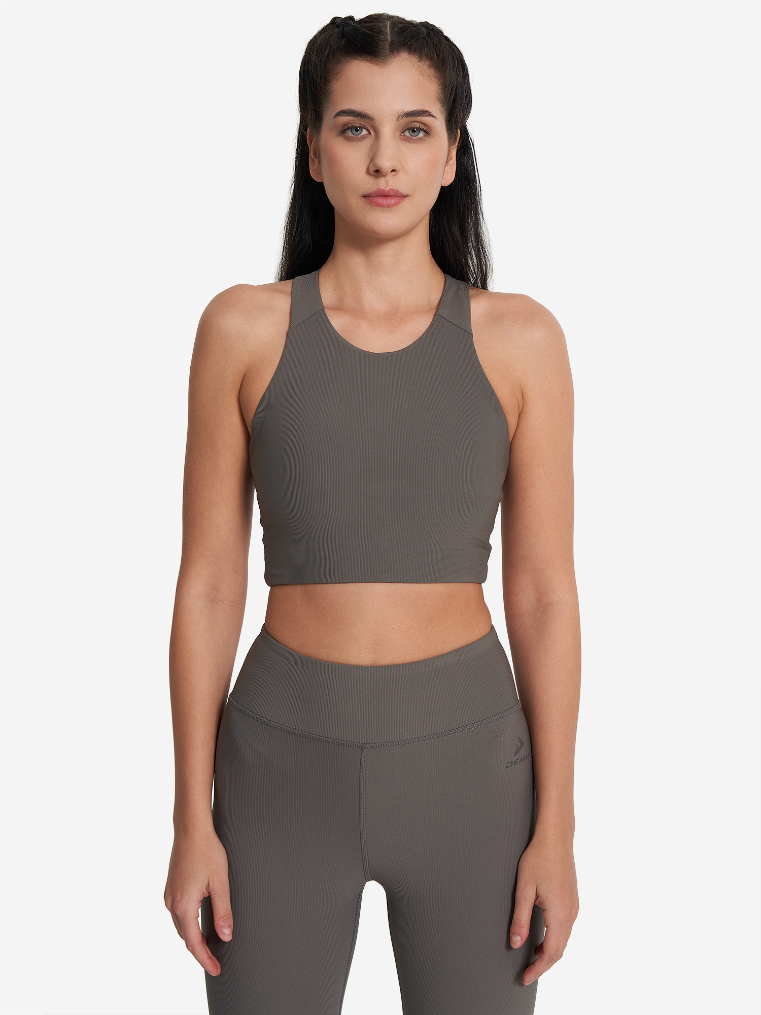 фото Топ бра спортивный demix highflow yoga longline, серый