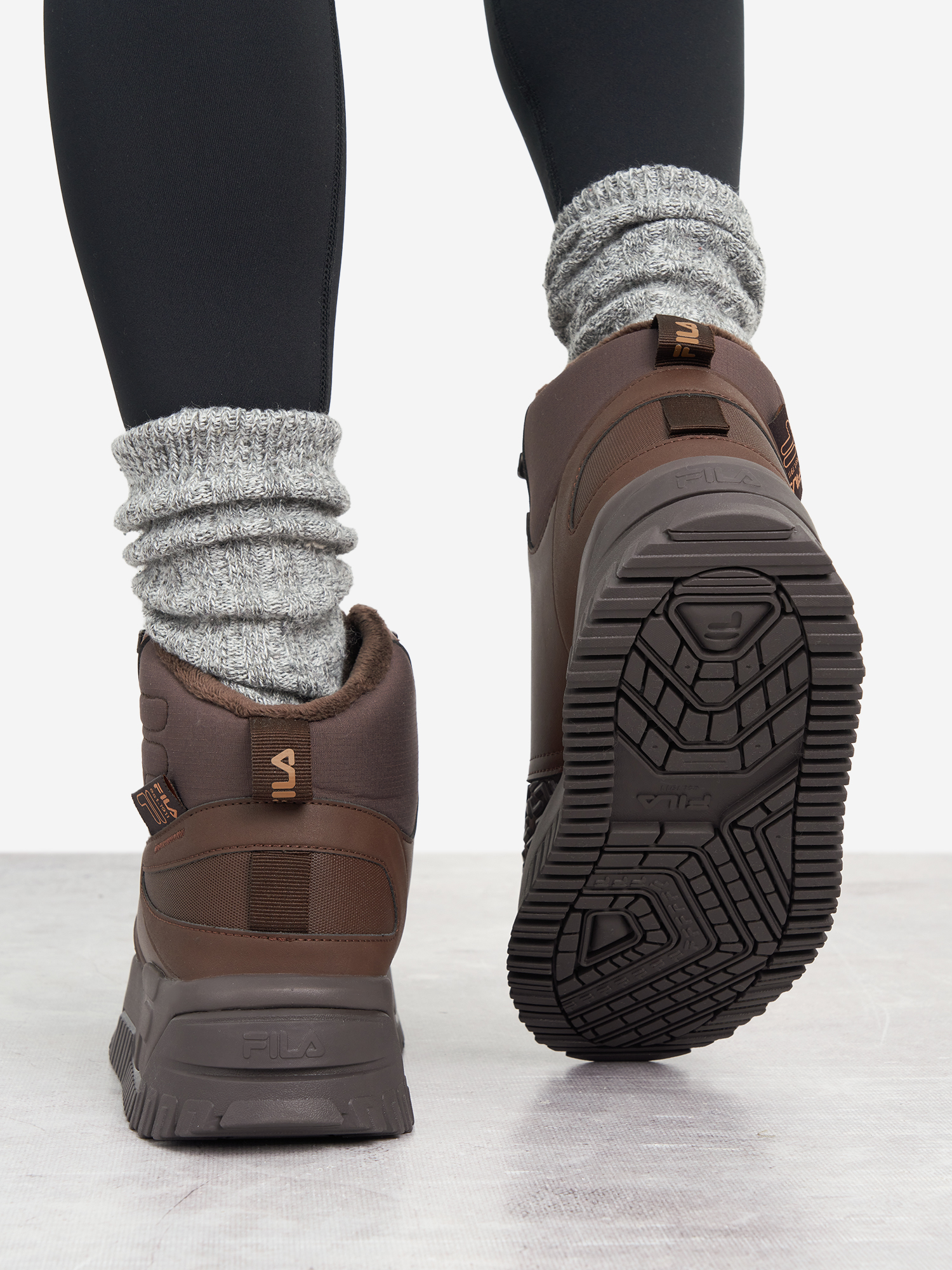 фото Кеды утепленные женские fila powder snkr, коричневый