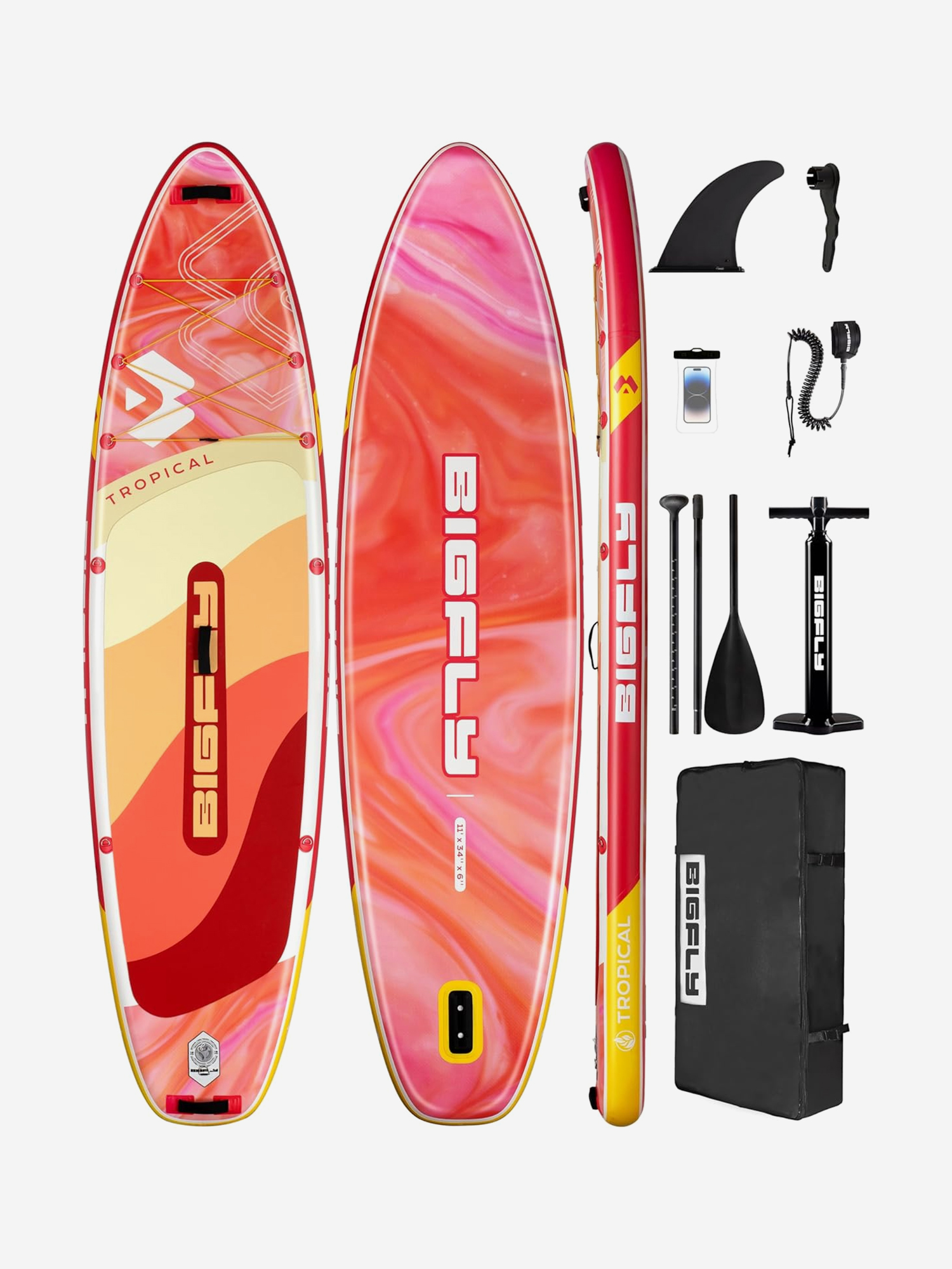 Надувная SUP-доска BIGFLY TROPICAL ORANGE STD 11' 335*86*15 см, Красный
Надувная SUP-доска BIGFLY TROPICAL ORANGE STD 11' 335*86*15 см, Красный