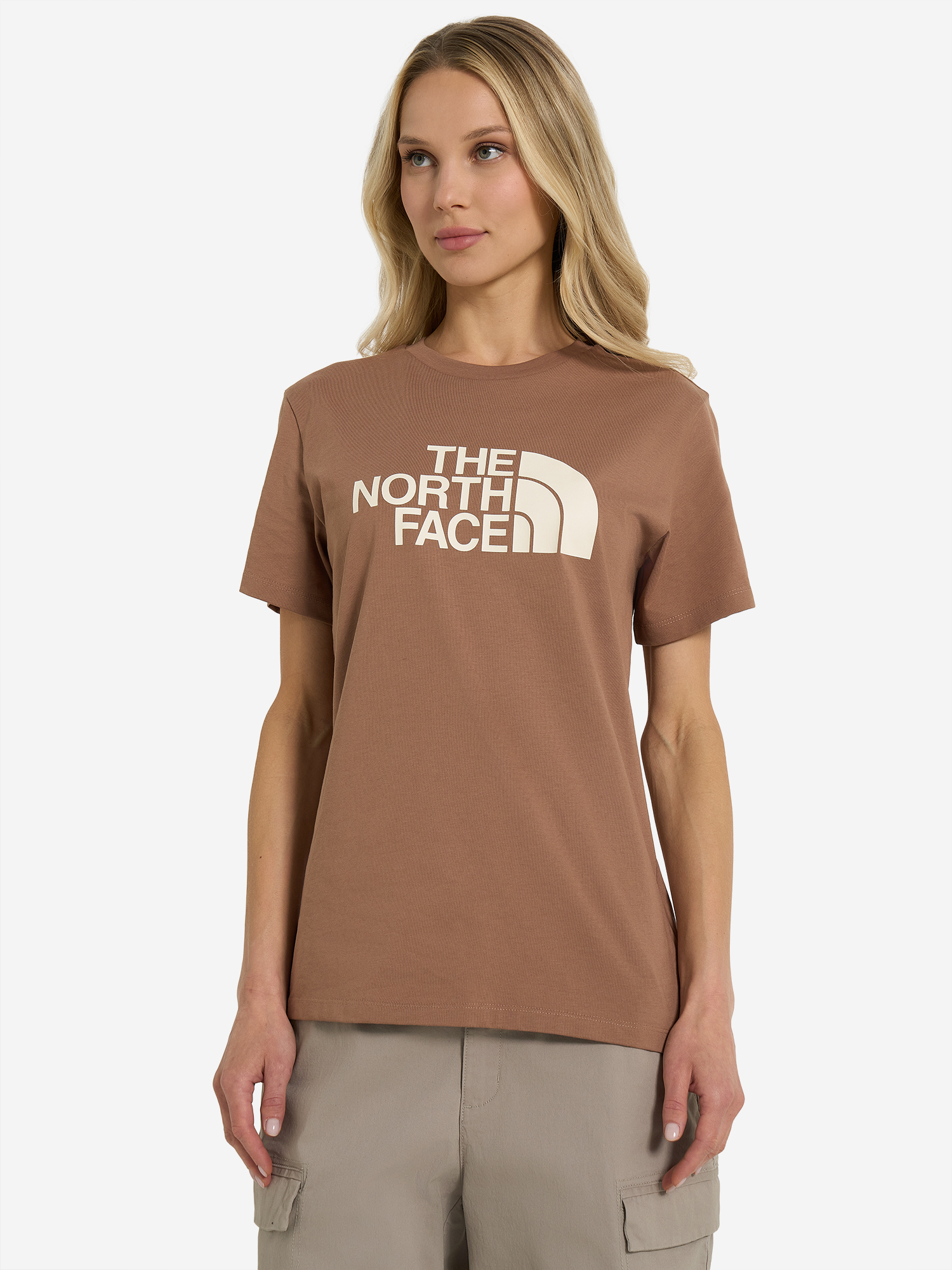 фото Футболка женская the north face easy, коричневый