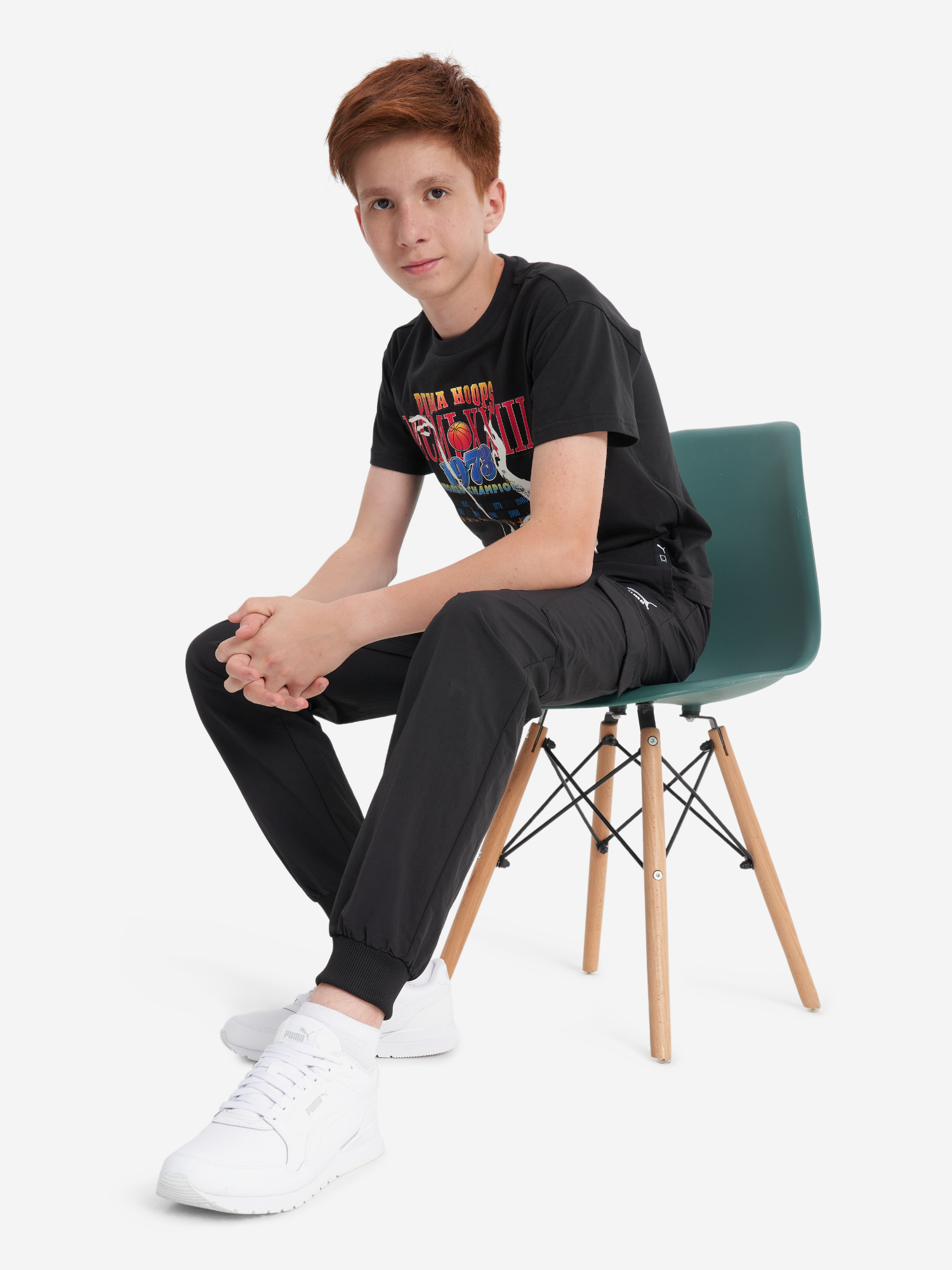 фото Брюки для мальчиков puma classic cargo, черный
