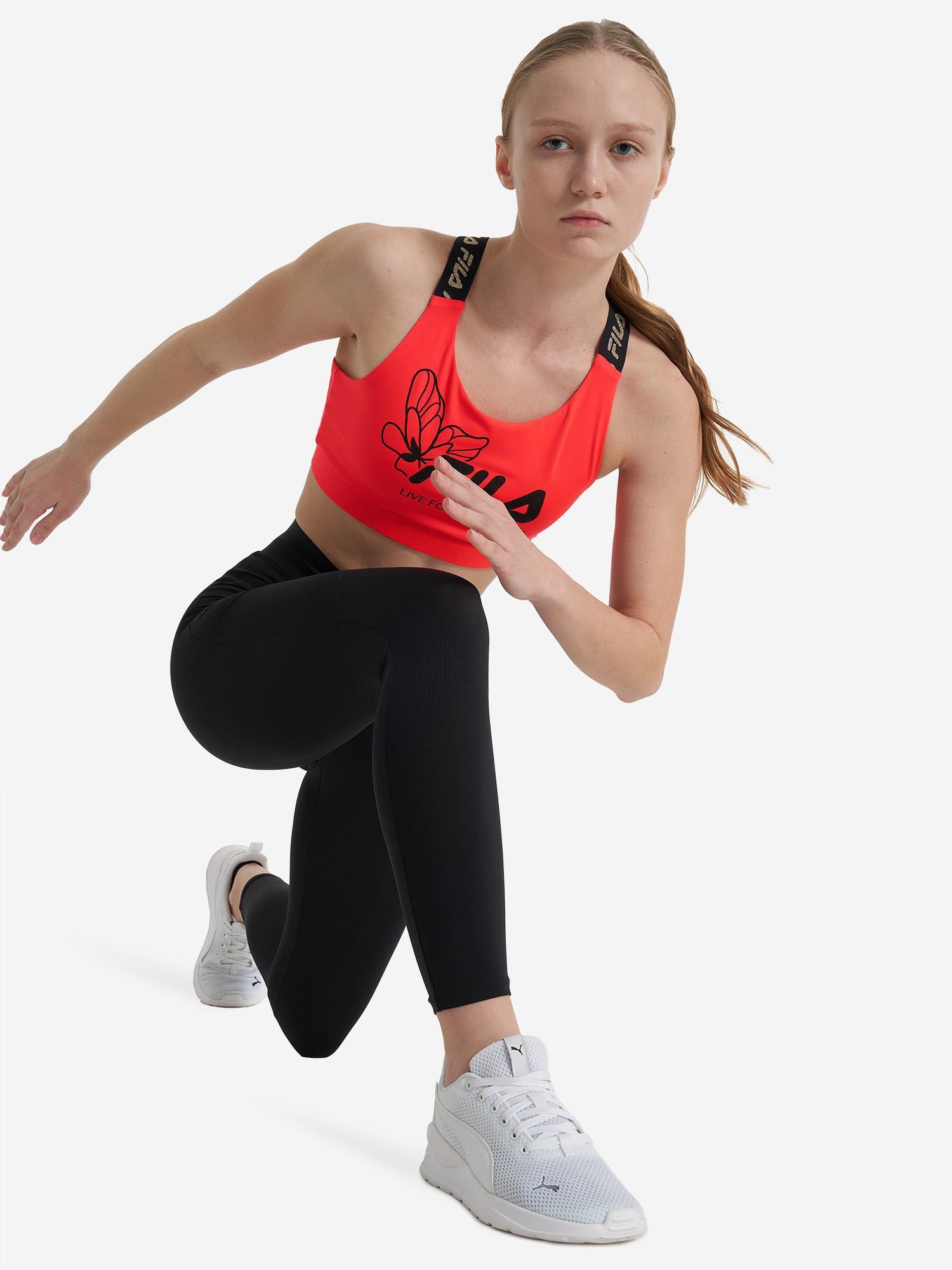 фото Топ бра спортивный для девочек fila, розовый