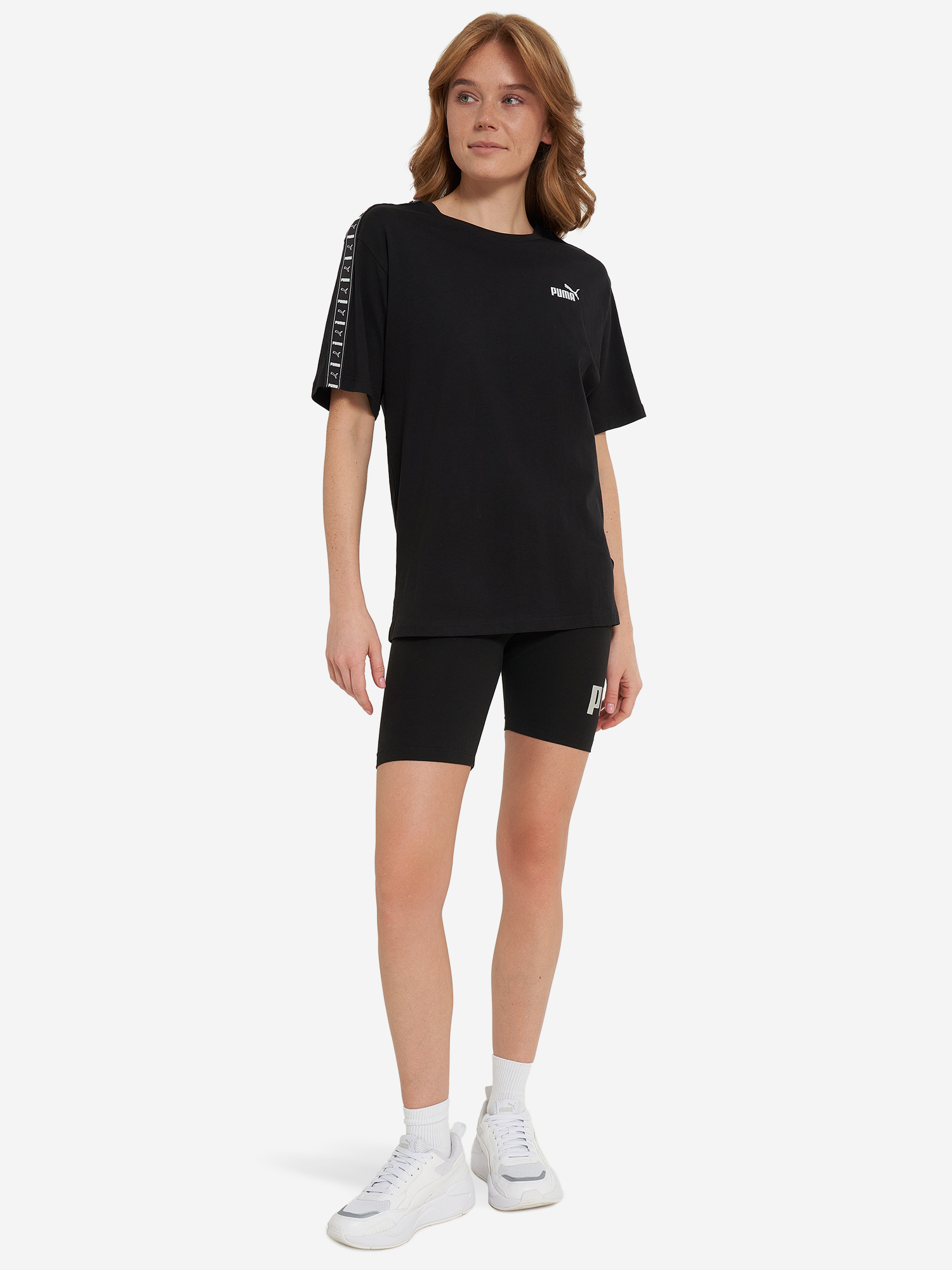 фото Футболка женская puma ess tape relaxed, черный