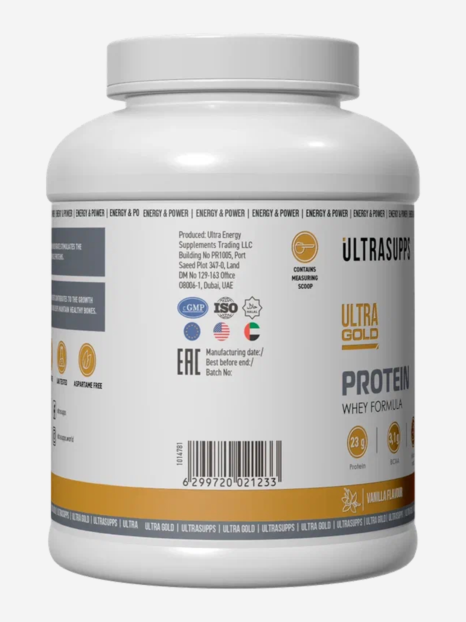 фото Протеин ultrasupps ultra gold "ваниль", 600 г, белый