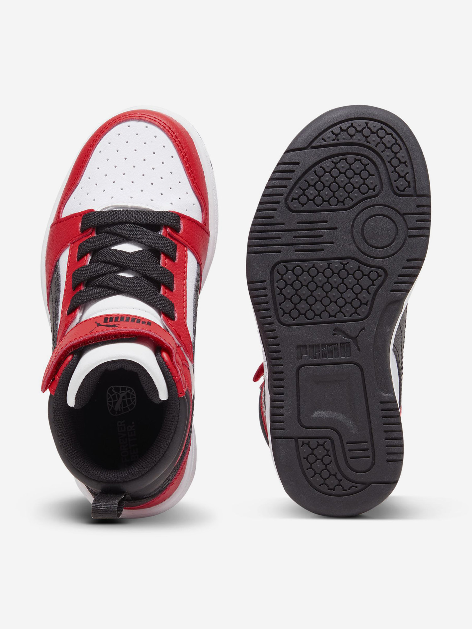 фото Кеды детские puma rebound v6 mid ac+ ps, красный