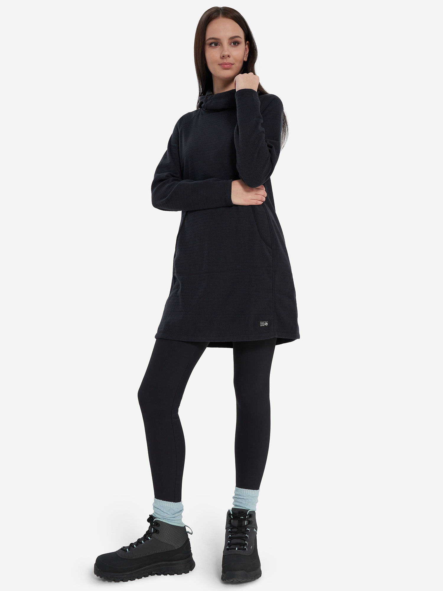 фото Платье женское mountain hardwear summit grid dress, черный