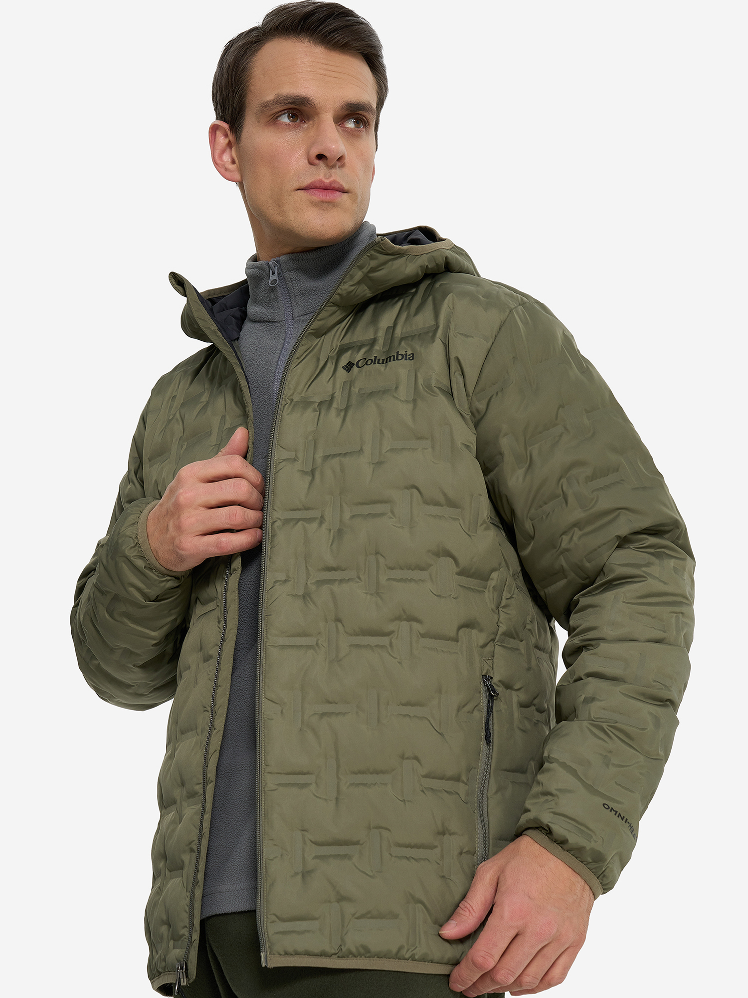 фото Пуховик мужской columbia delta ridge ii down hooded jacket, зеленый