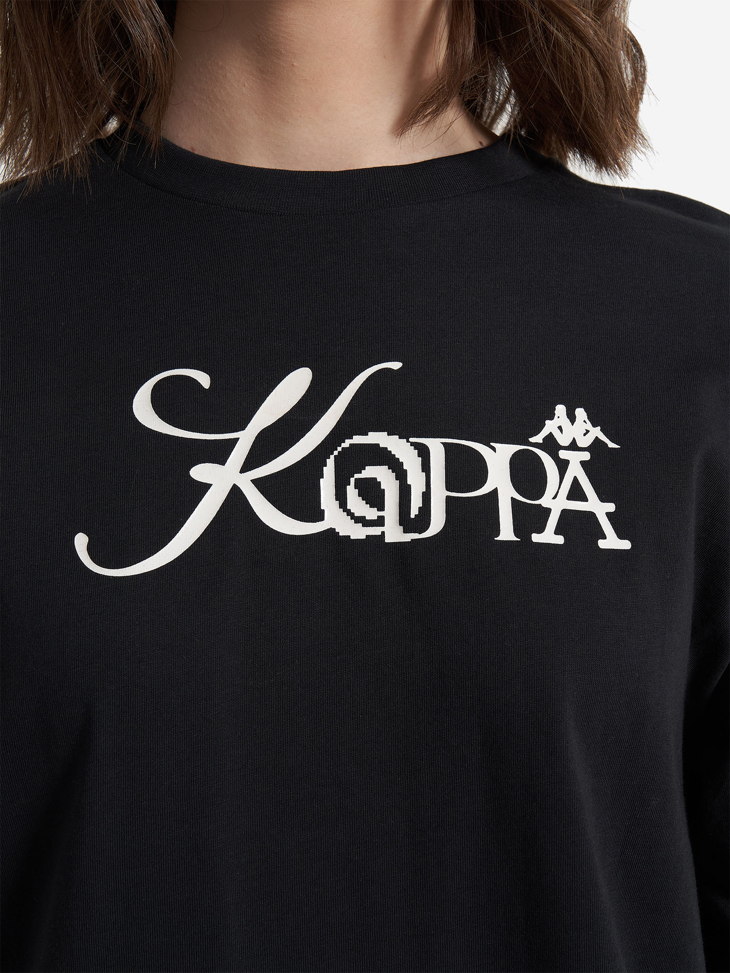 фото Футболка женская оверсайз kappa lungo, черный