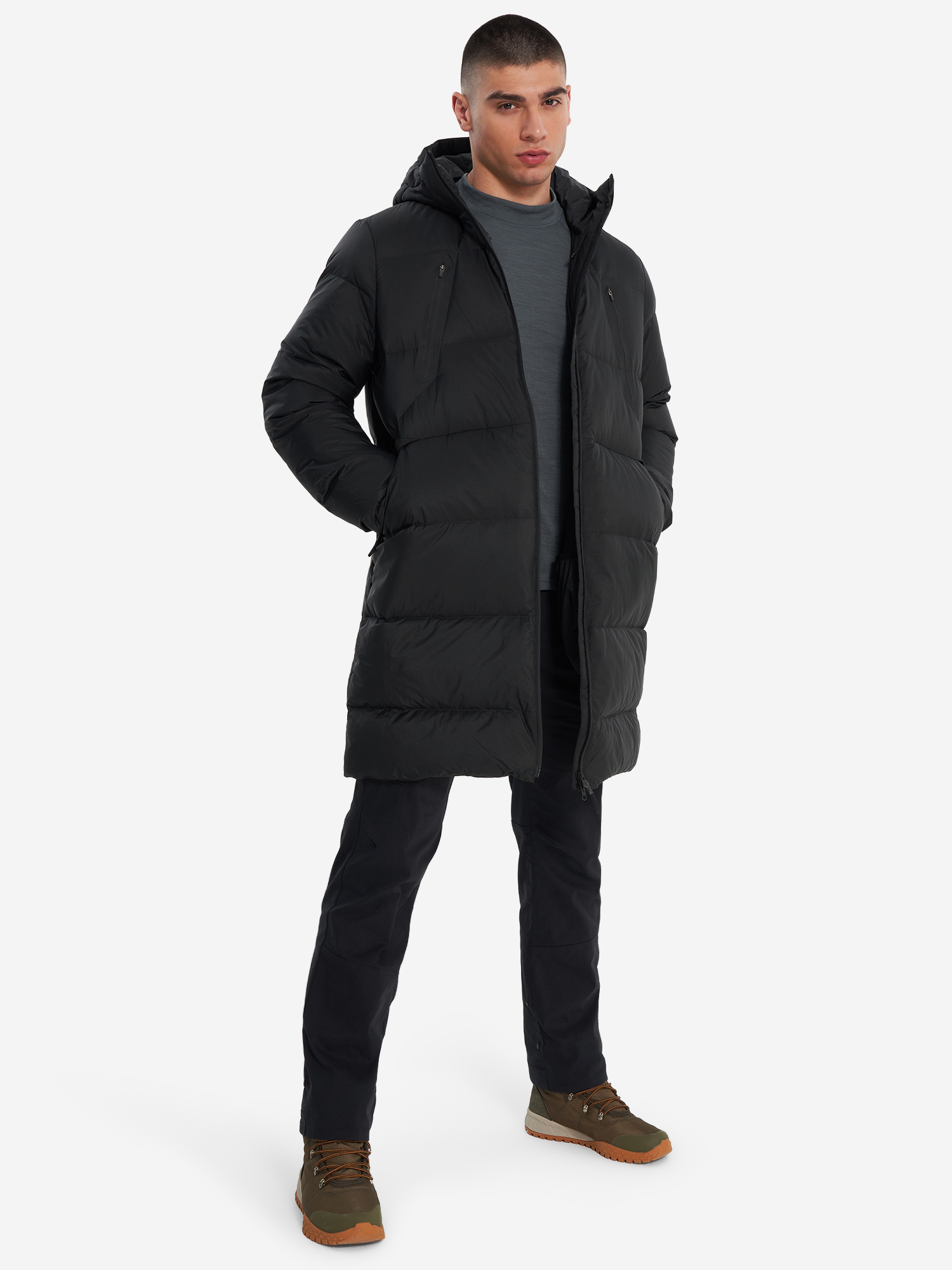 фото Пуховик мужской jack wolfskin wandermood, черный