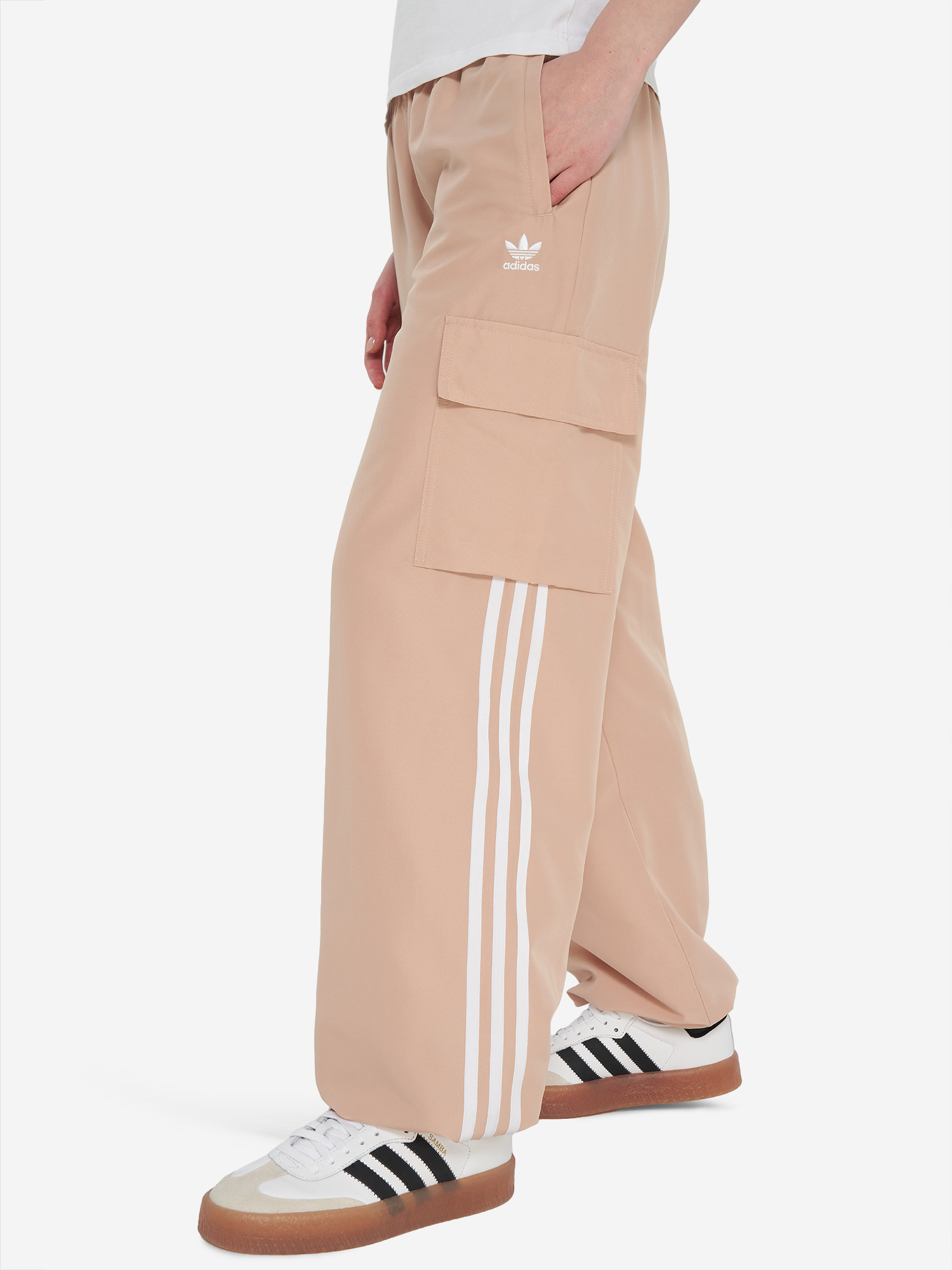 фото Брюки женские adidas, бежевый