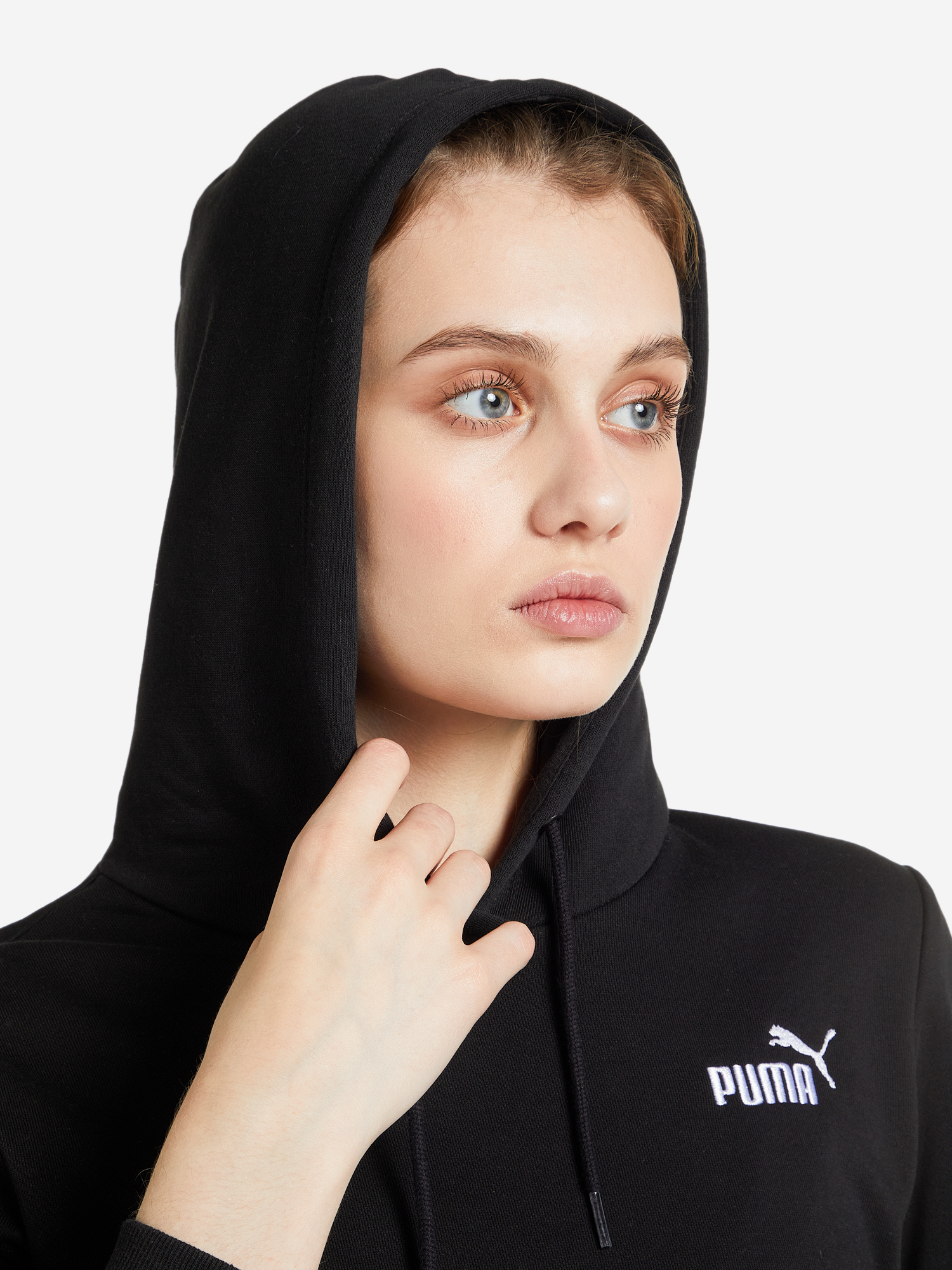 фото Худи женское puma ess+ embroidery, черный