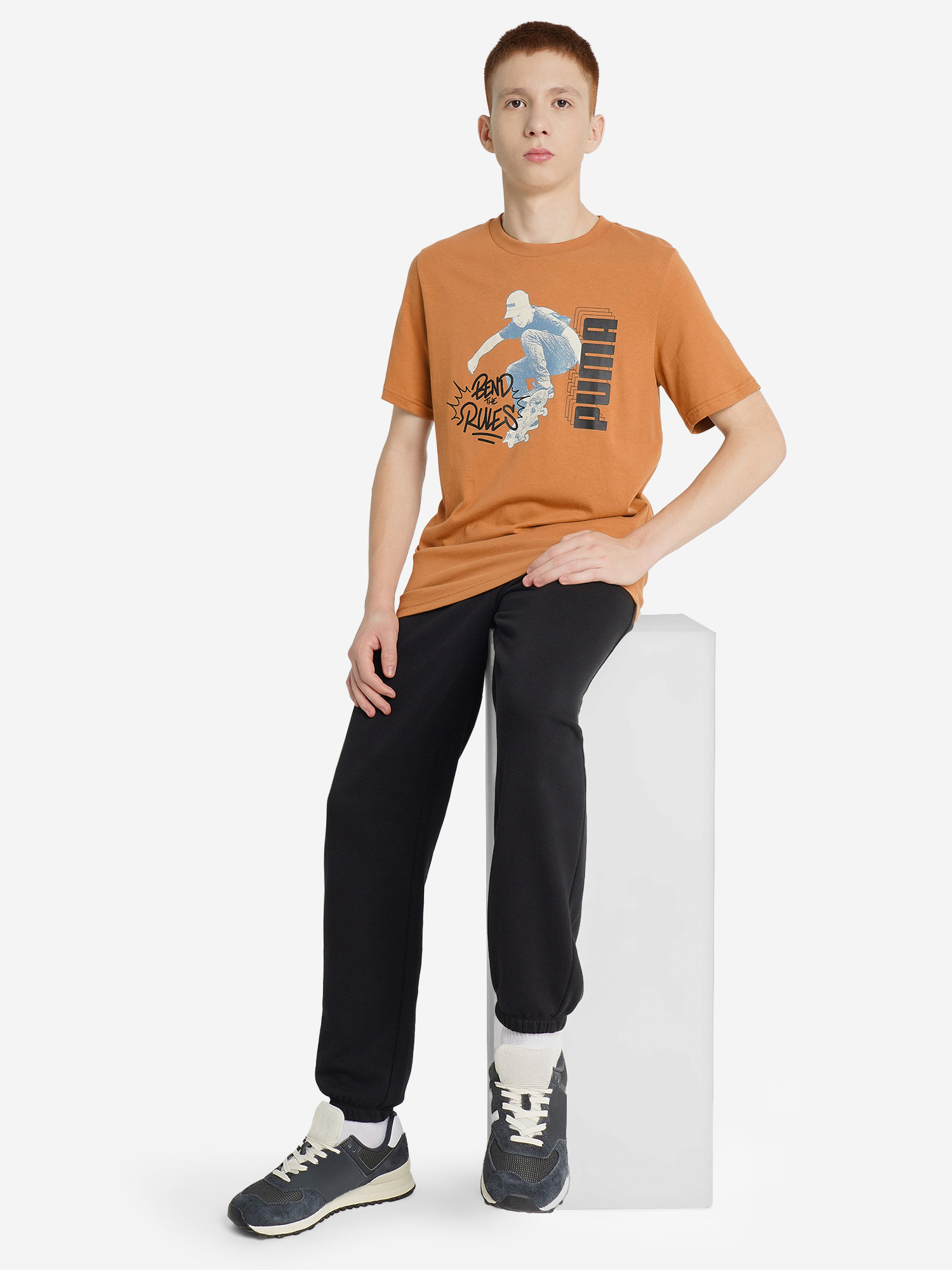 фото Футболка для мальчиков puma mid90 s graphic, бежевый