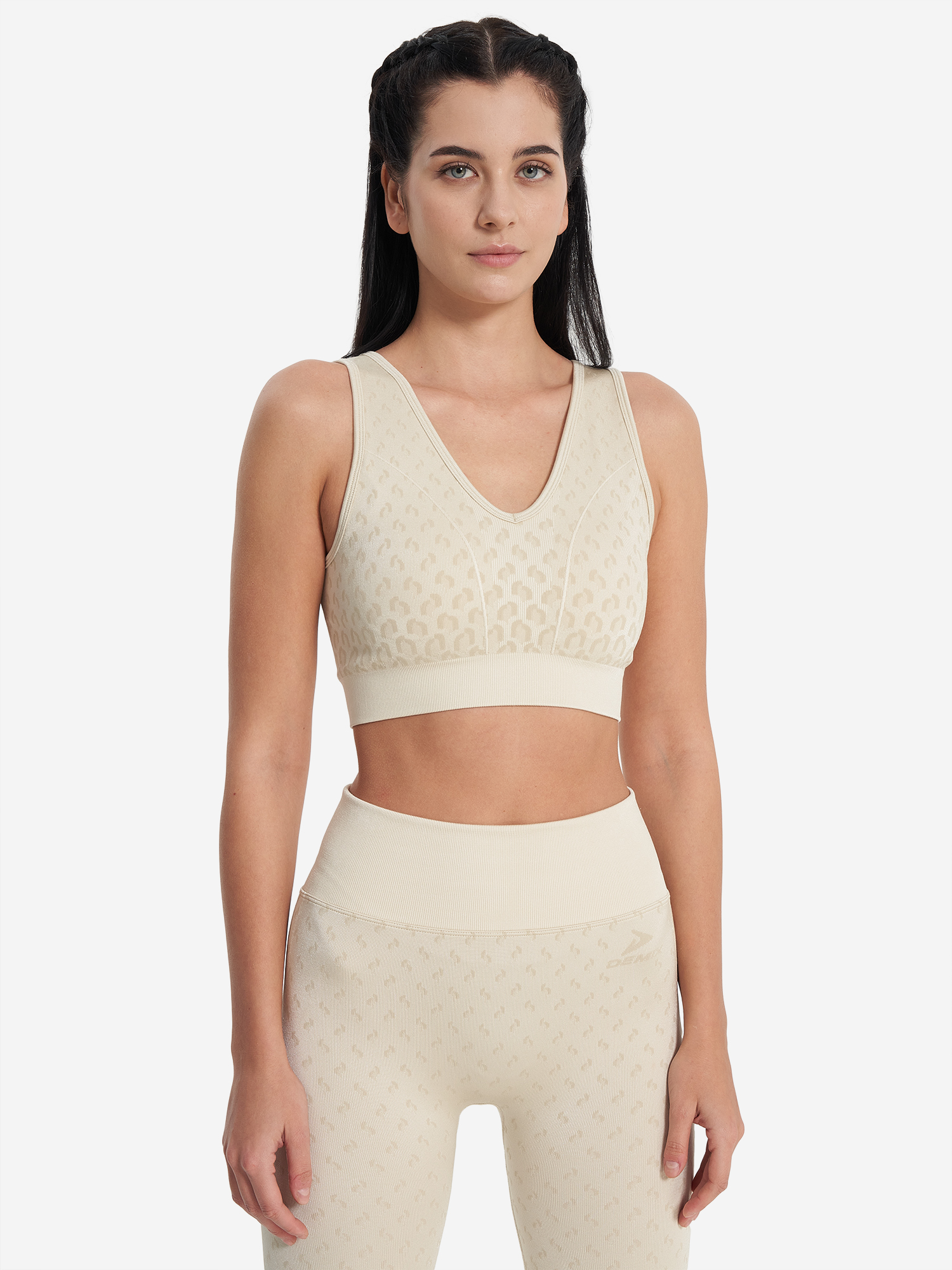 фото Топ бра спортивный demix highflow seamless longline, бежевый