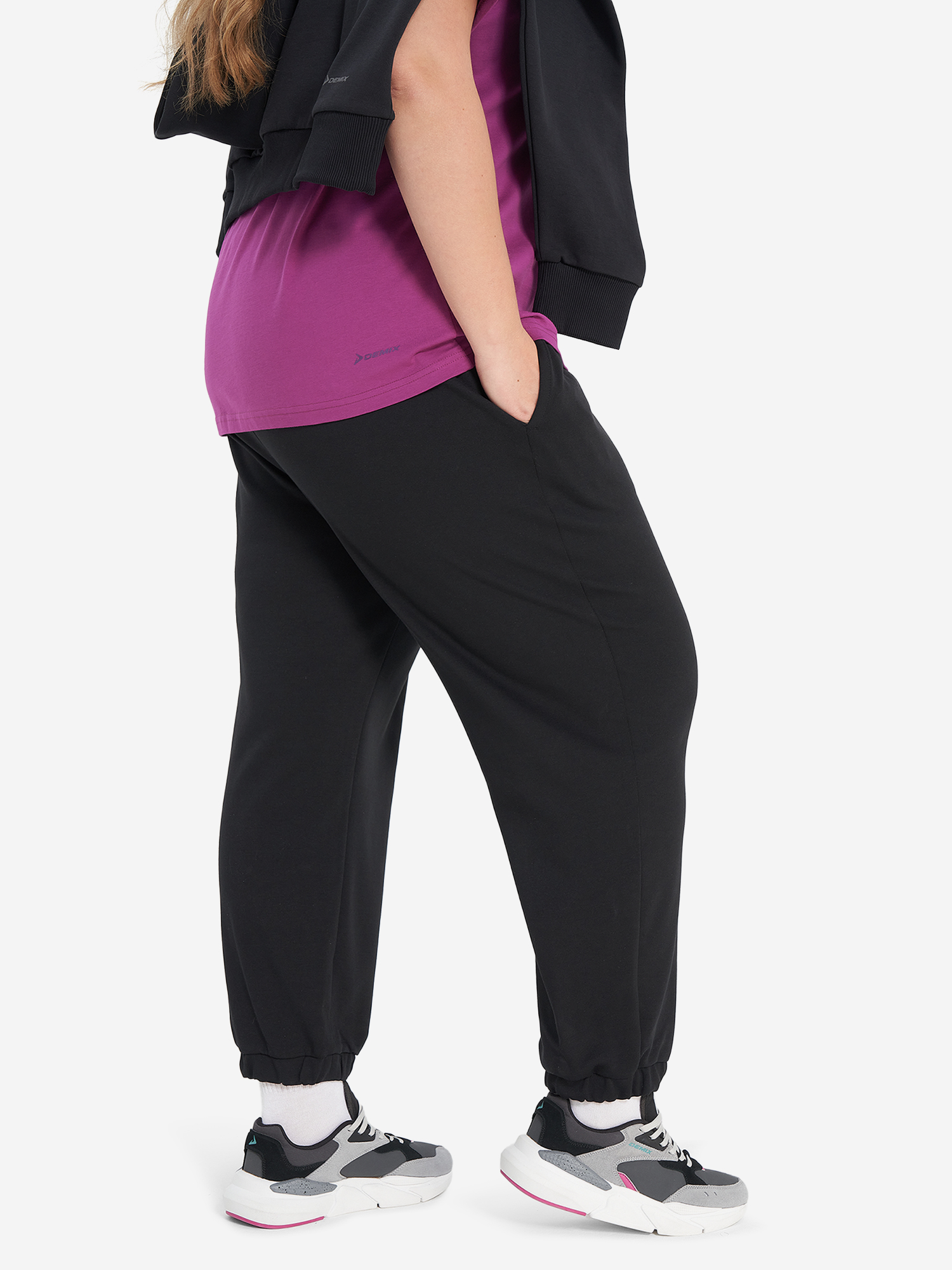 фото Брюки женские оверсайз demix, plus size, черный