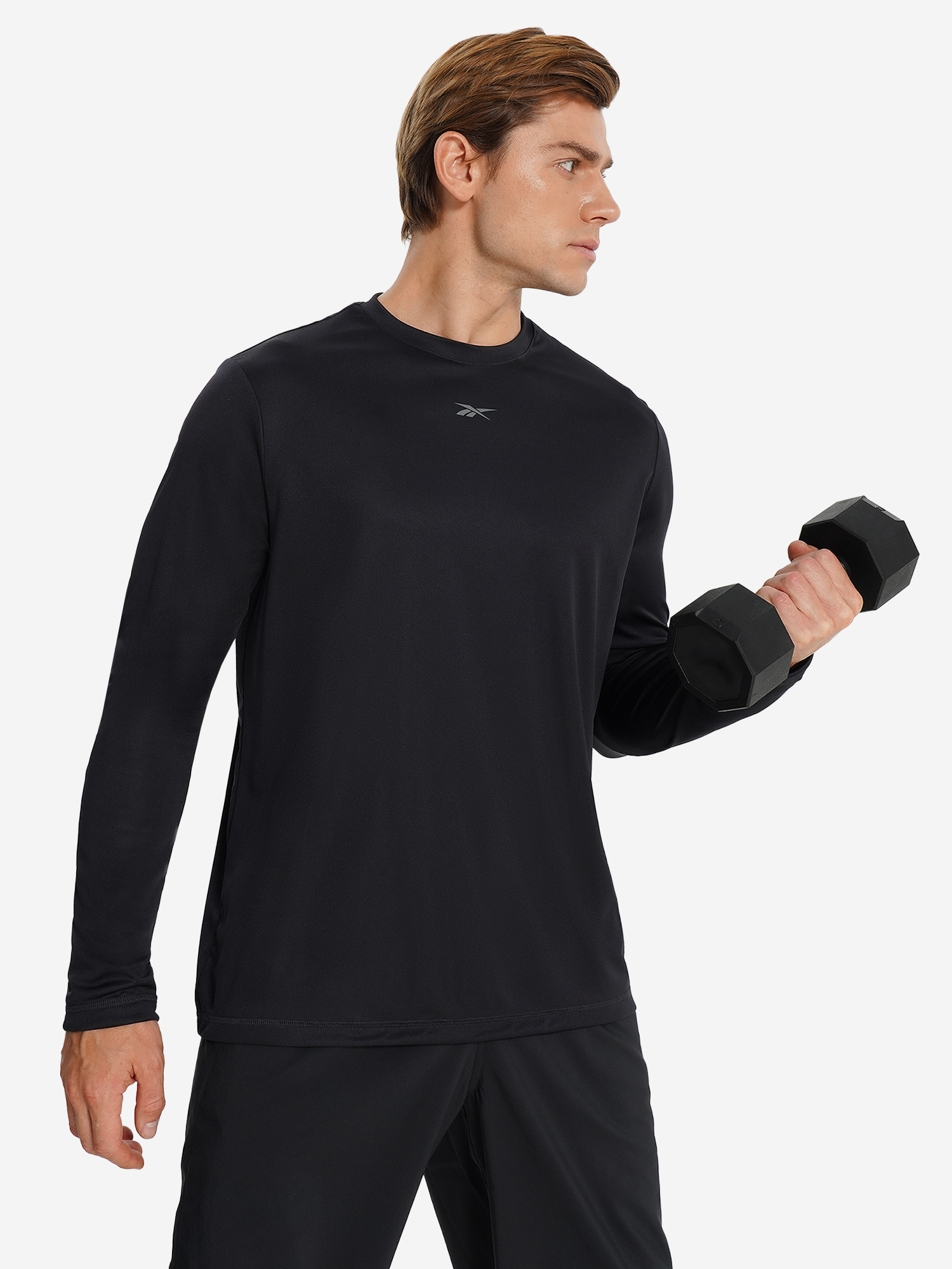 фото Лонгслив мужской reebok id train, черный