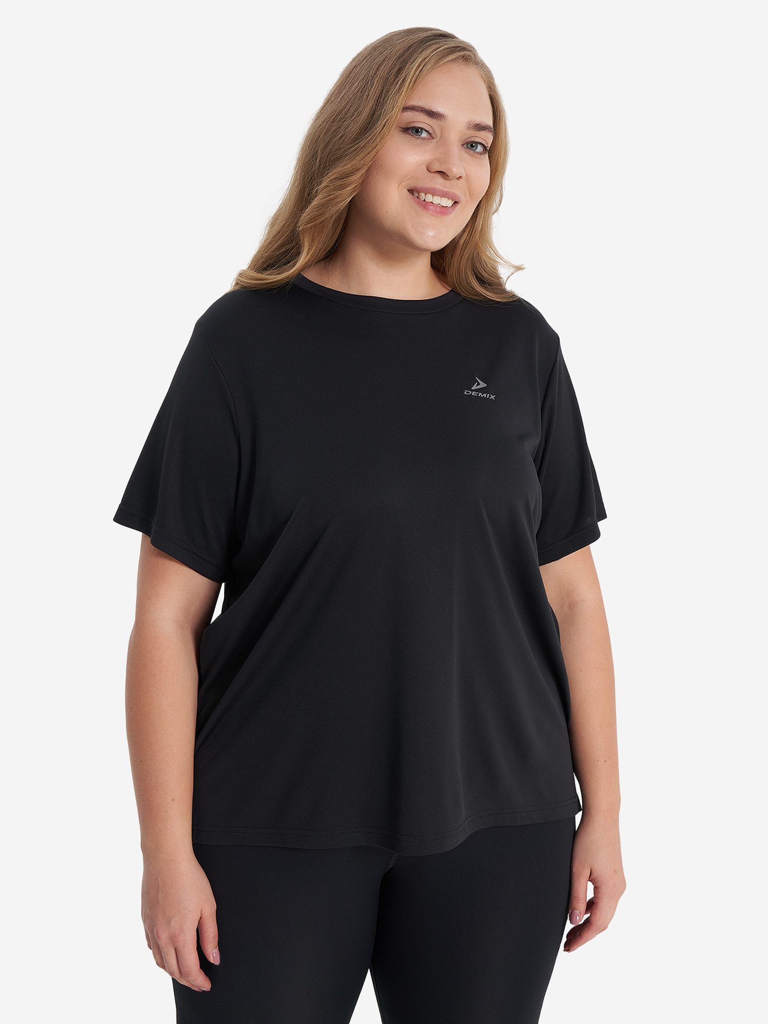 фото Футболка женская demix, plus size, черный