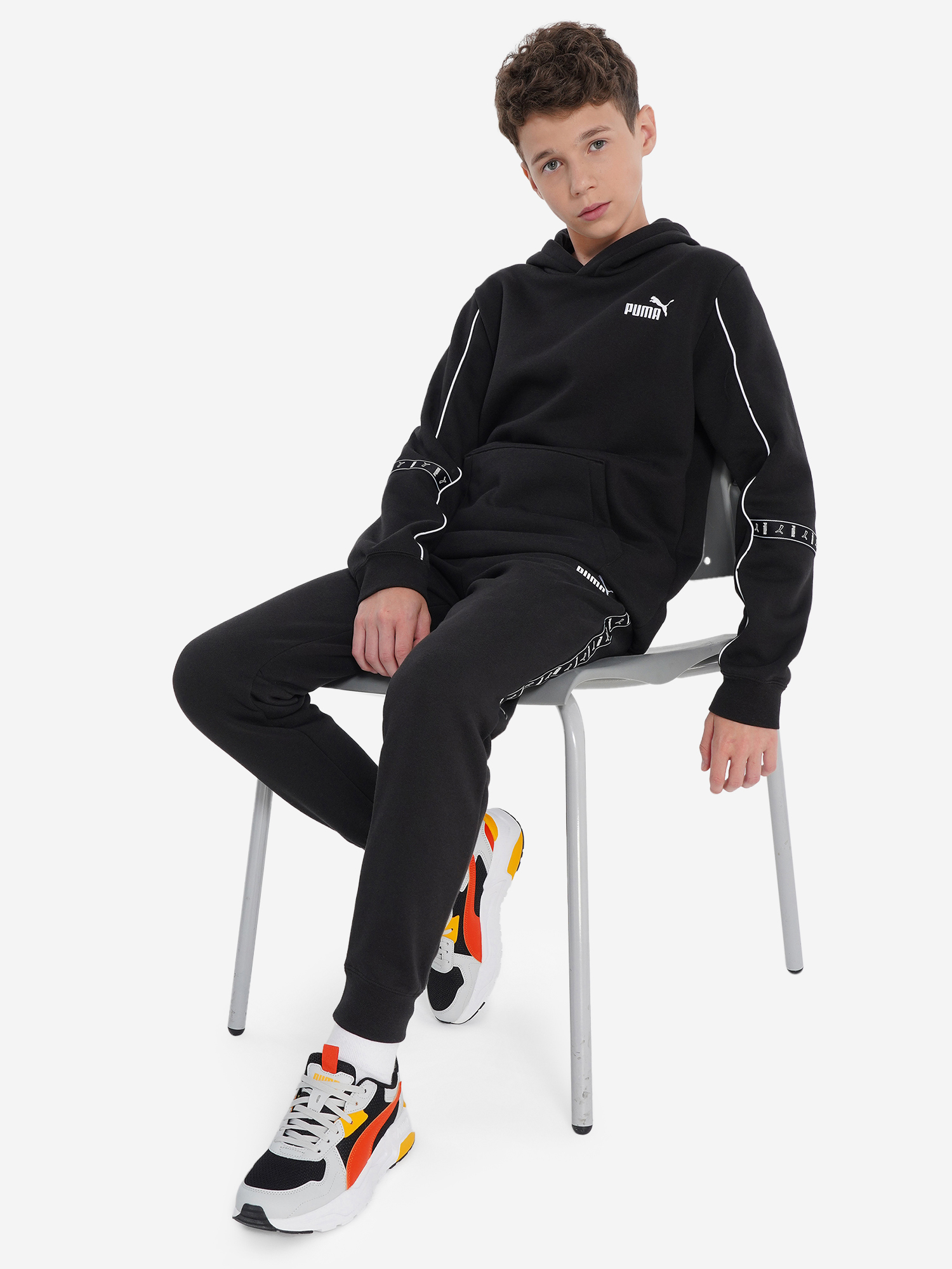 фото Худи для мальчиков puma ess tape, черный