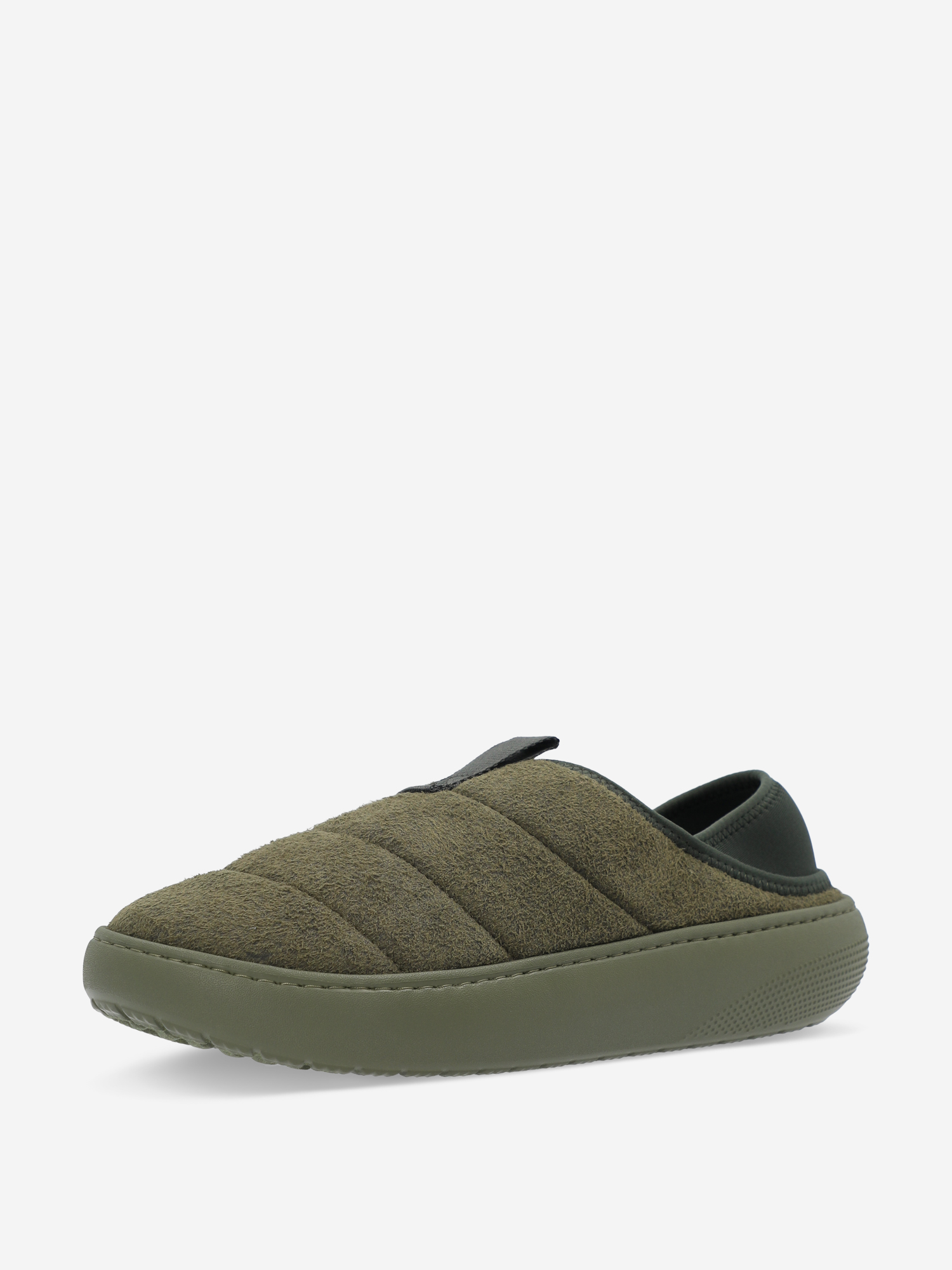 фото Слипоны утепленные мужские crocs classic sueded moc, зеленый