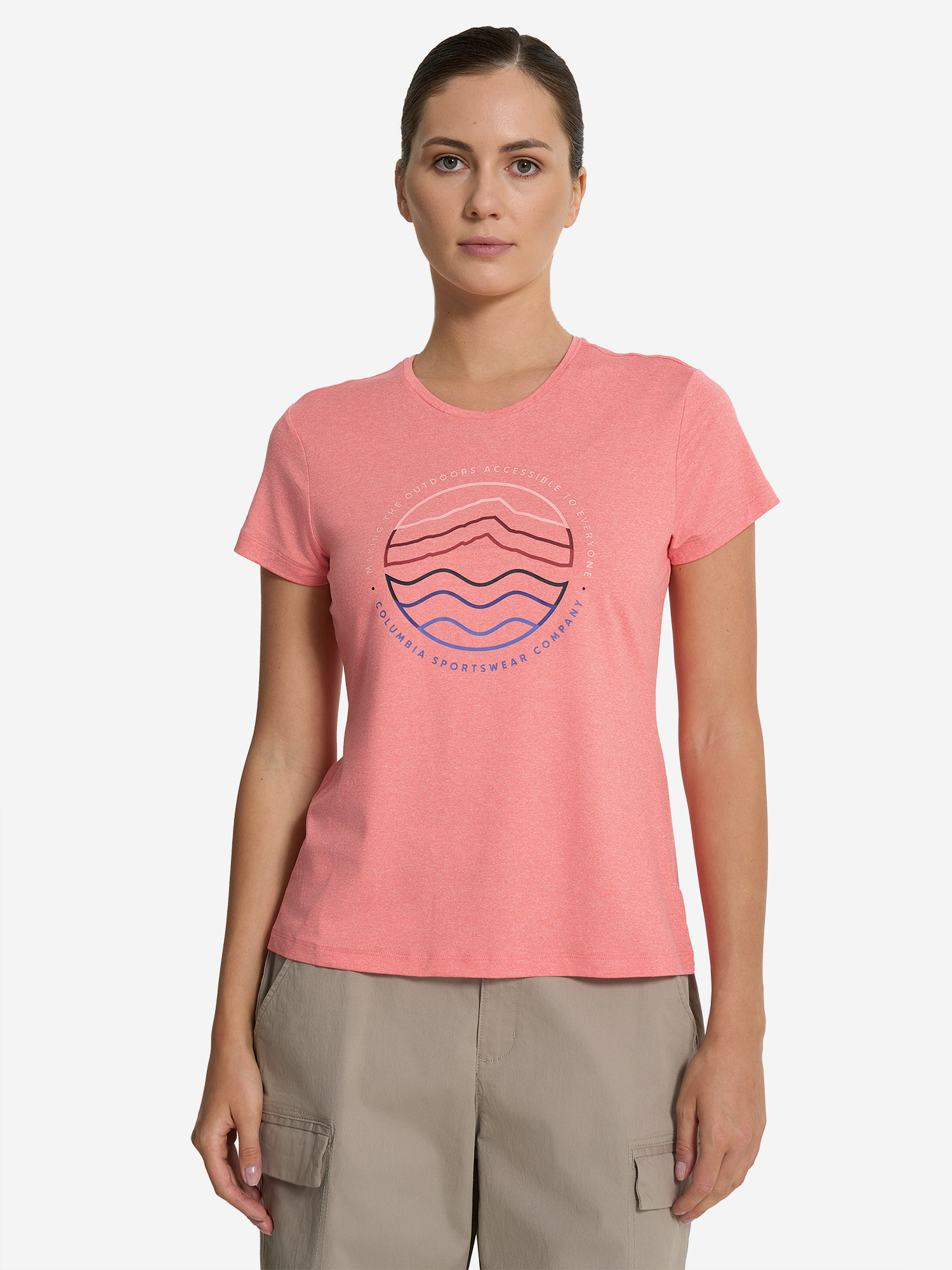 фото Футболка женская columbia sloan ridge graphic ss tee, розовый