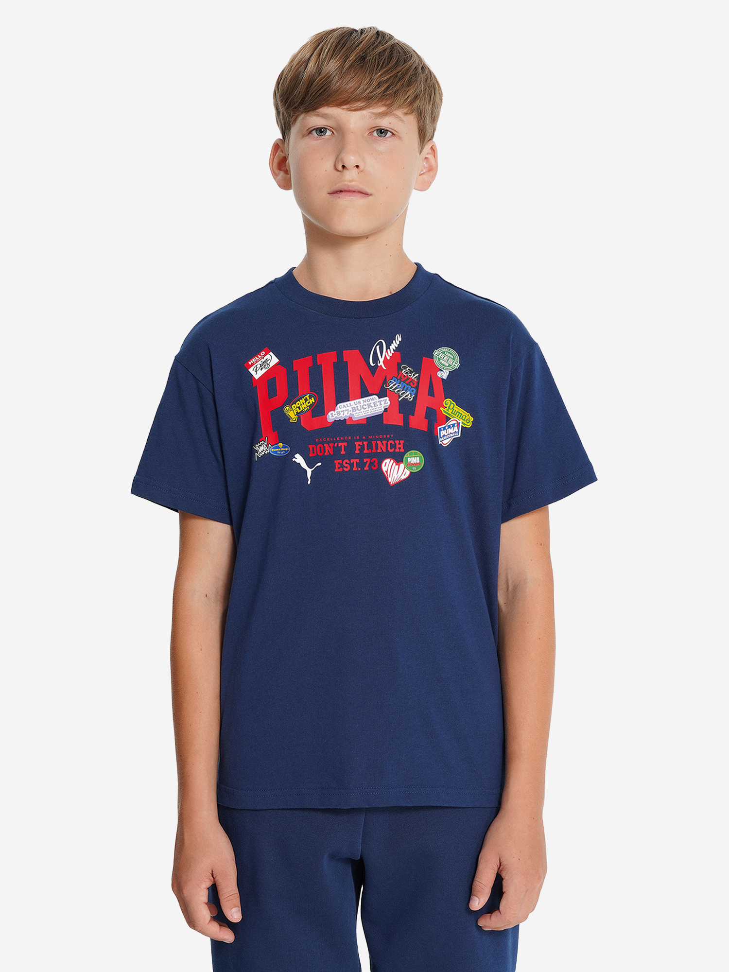 фото Футболка для мальчиков puma basketball hoopstellations, синий