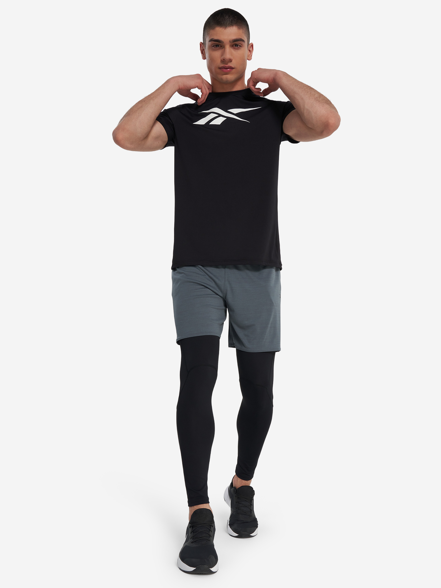 фото Шорты мужские reebok id train, серый