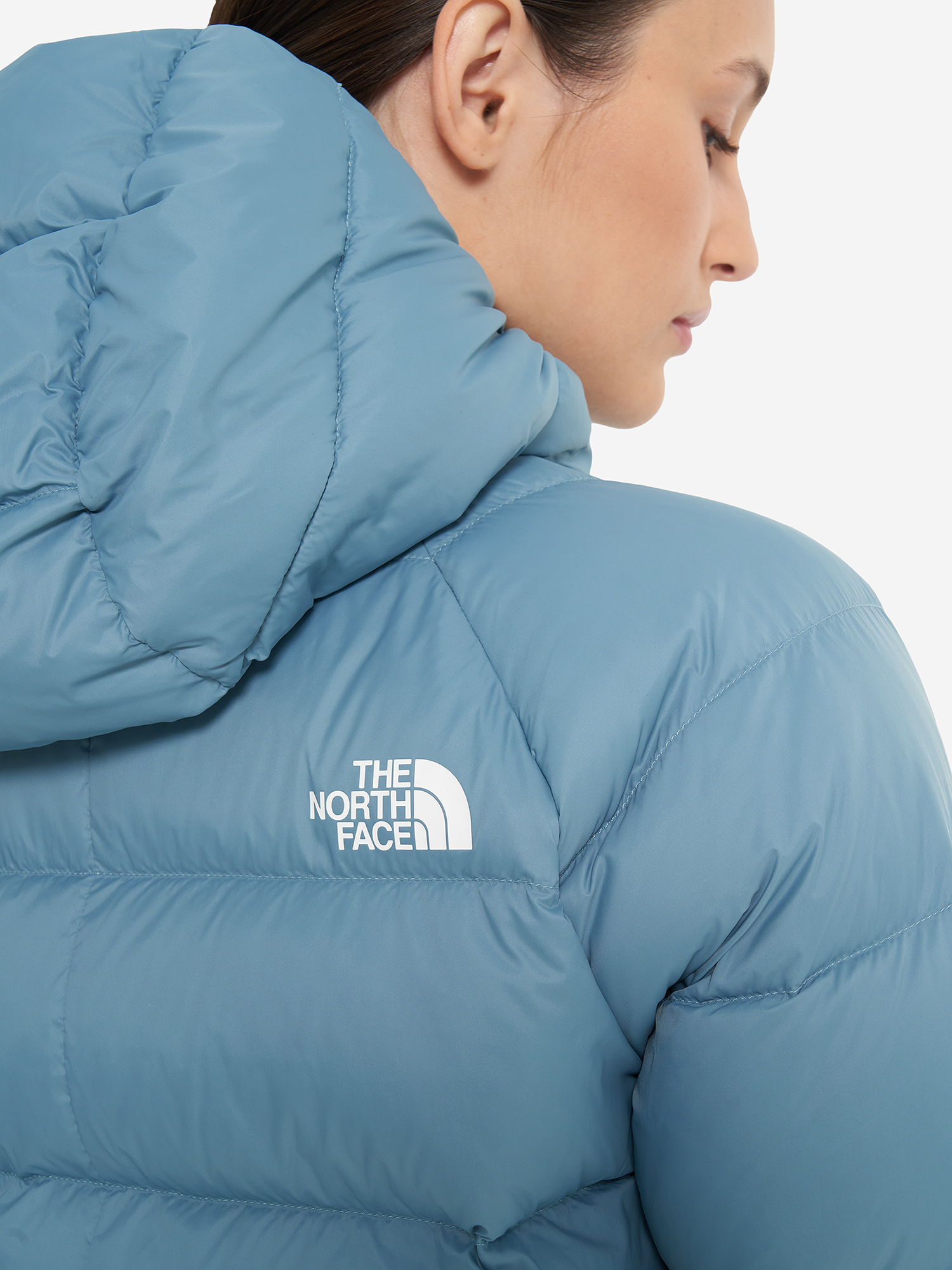 фото Пуховик женский the north face hyalite, голубой
