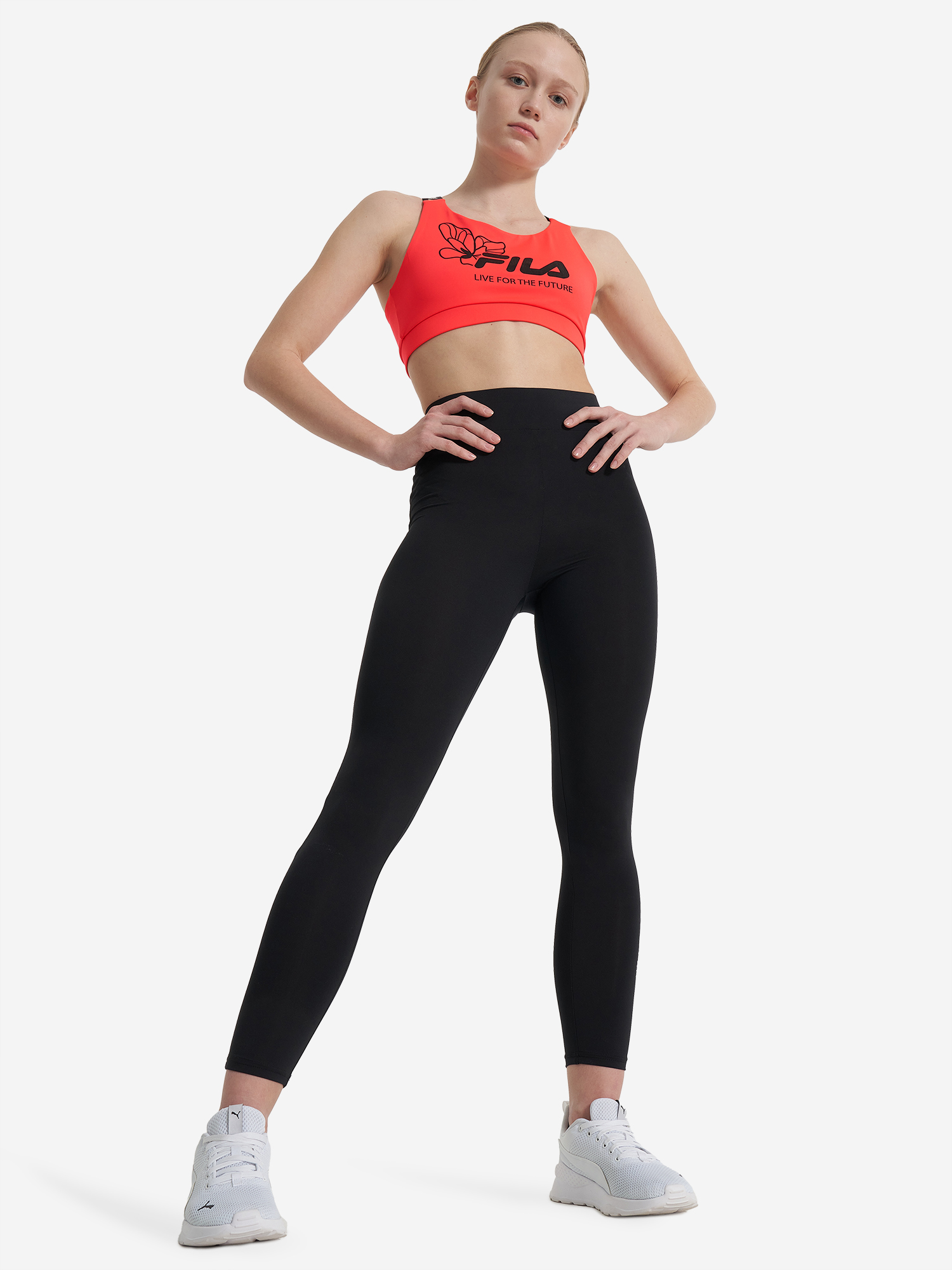 фото Топ бра спортивный для девочек fila, розовый