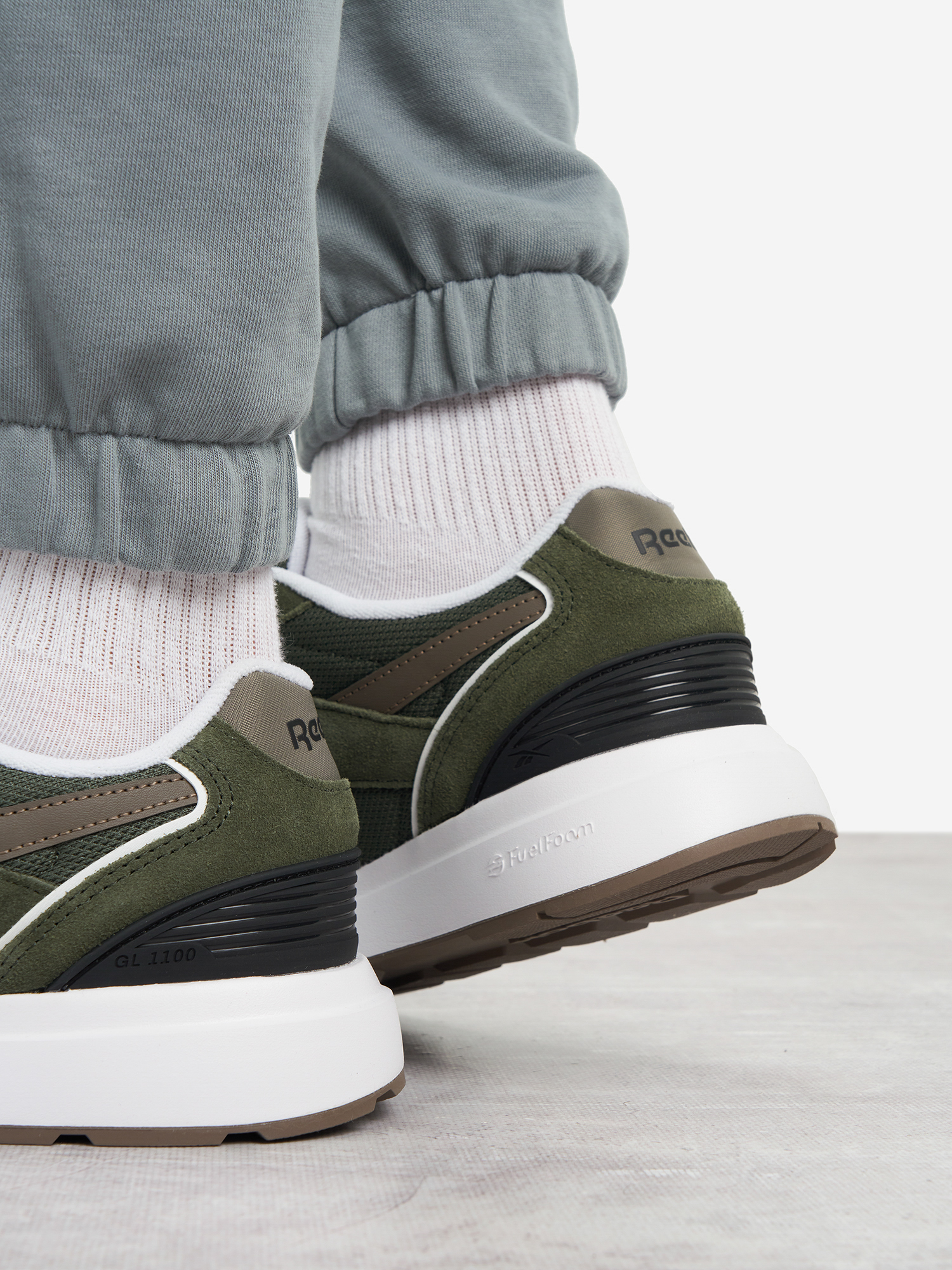 фото Кроссовки мужские reebok gl1100, зеленый