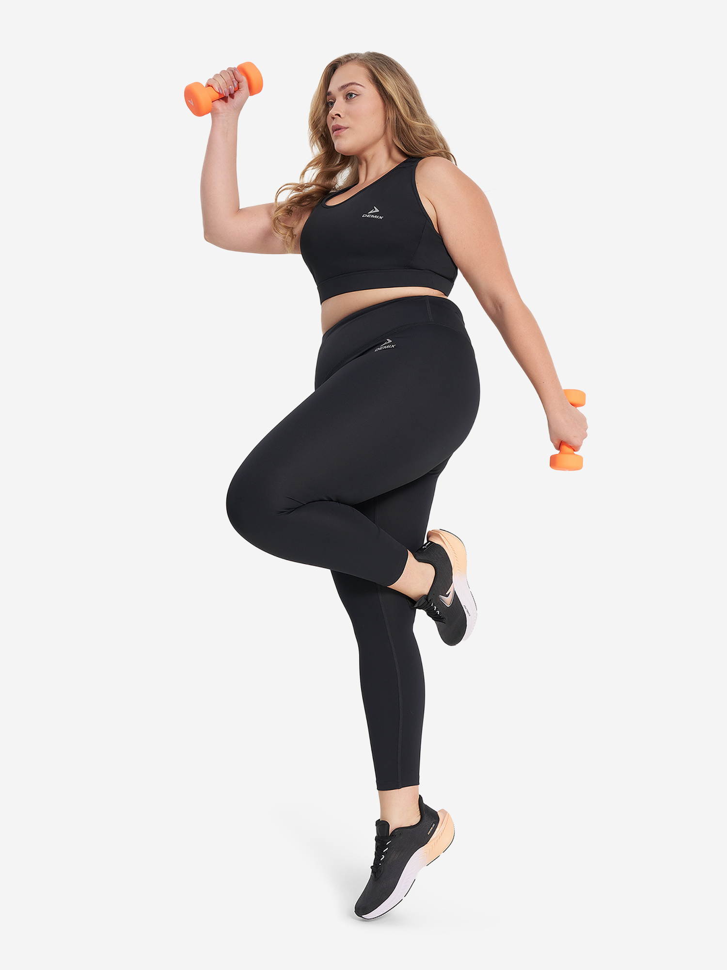 фото Топ бра спортивный demix activemove gym, plus size, черный