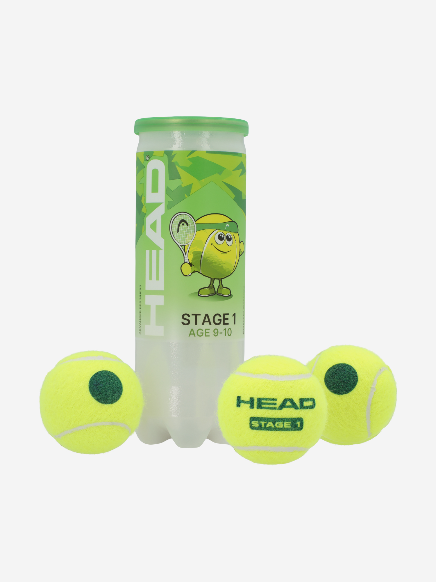 фото Мяч для большого тенниса head stage 1, зеленый