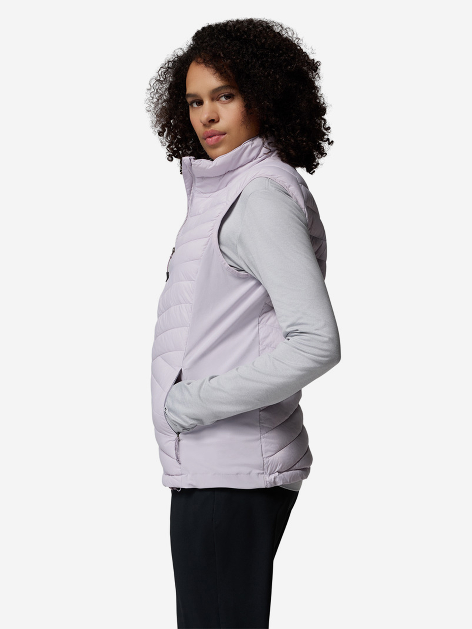фото Жилет утепленный женский columbia powder pass iii hybrid vest, розовый