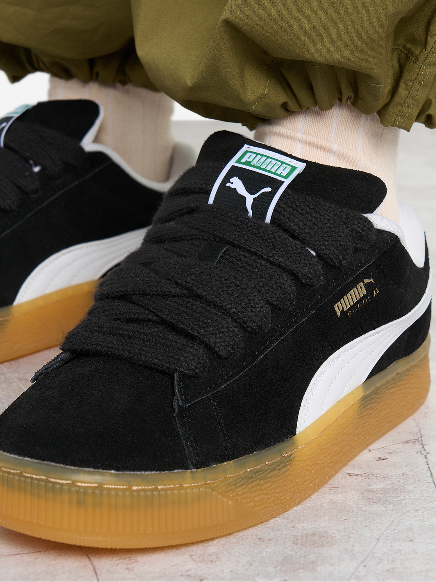 фото Кеды женские puma suede xl dark risk, черный