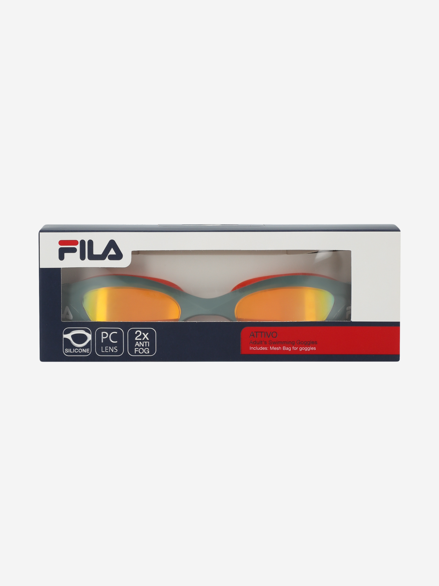 фото Очки для плавания fila attivo mirror, зеленый
