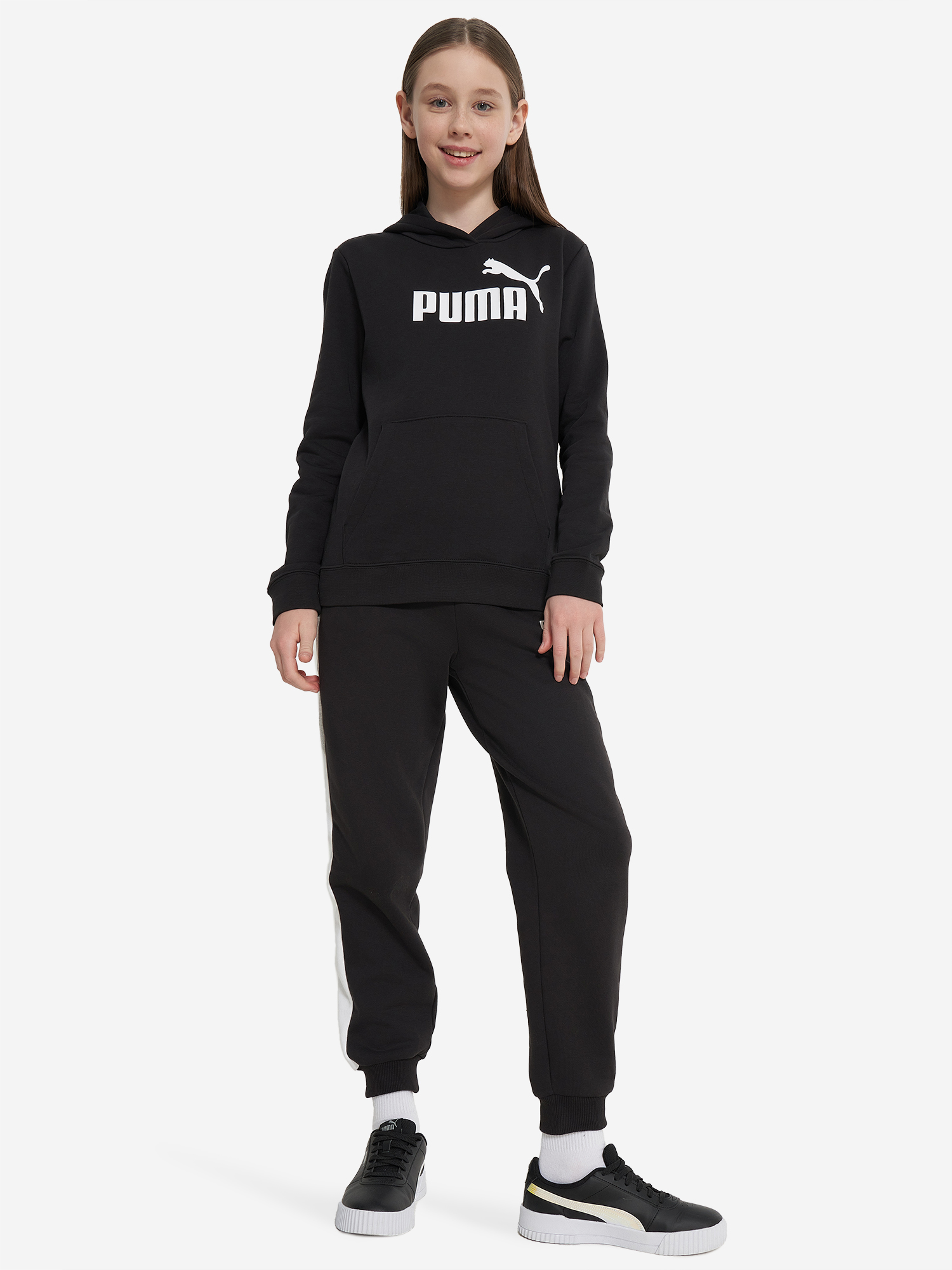 фото Худи для девочек puma no. 1 logo, черный