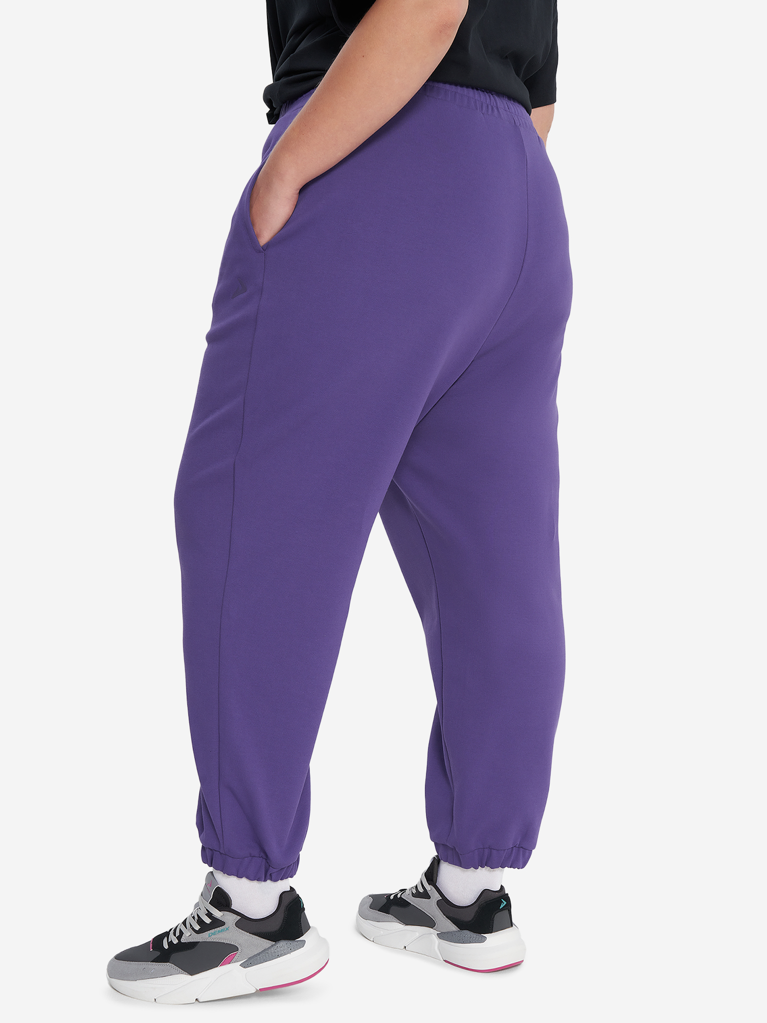 фото Брюки женские оверсайз demix, plus size, фиолетовый