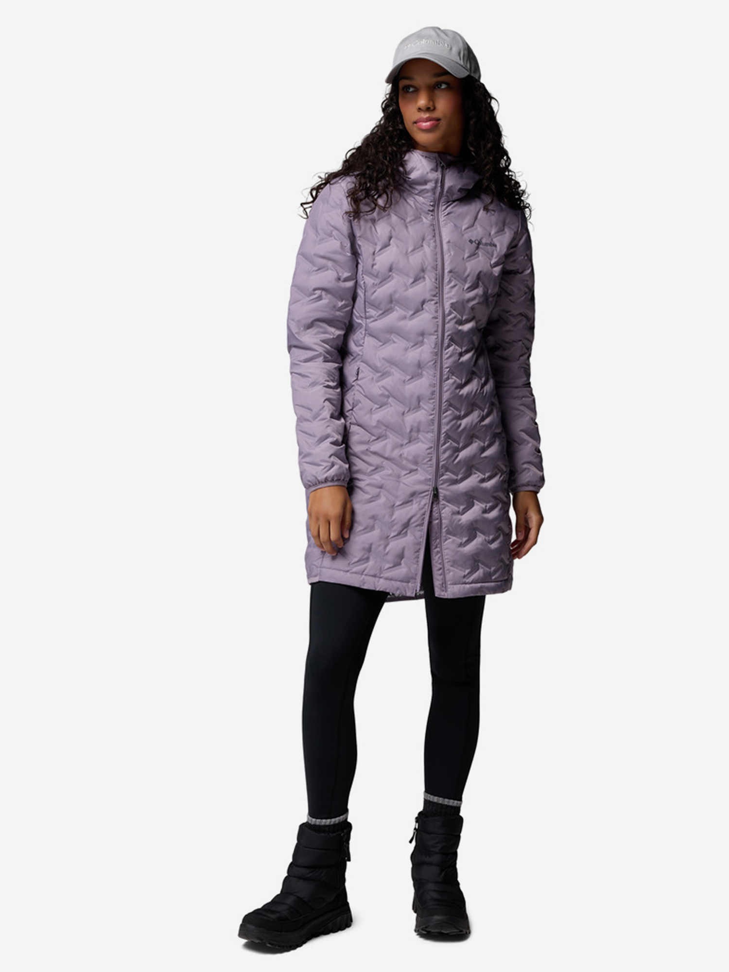 фото Пуховик женский columbia delta ridge ii long down jacket, розовый