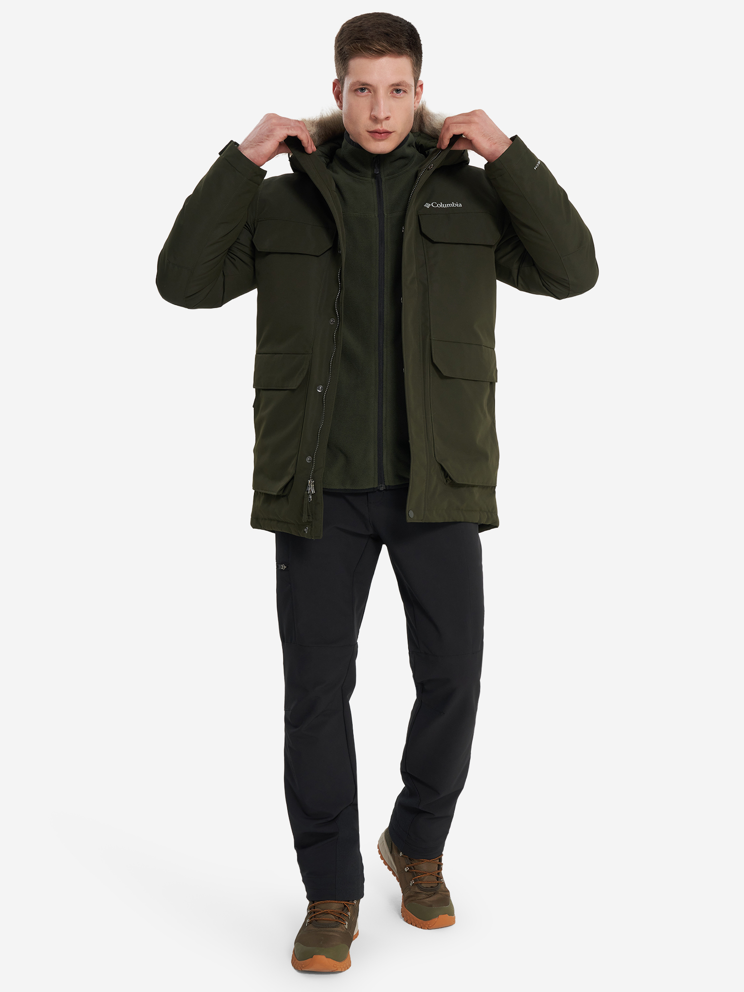 фото Парка мужская columbia south canyon iii long parka, зеленый