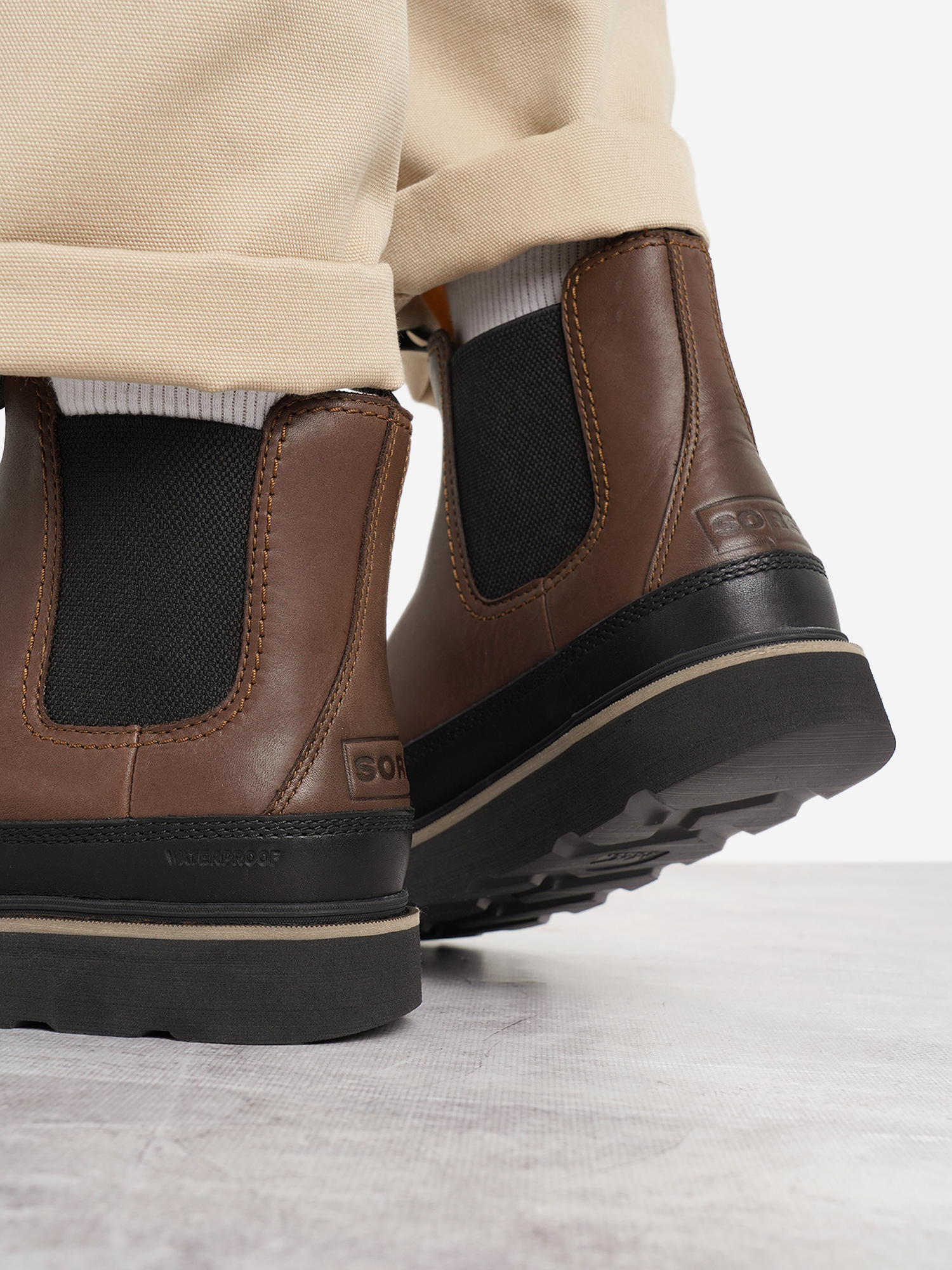 фото Ботинки мужские sorel slabtown 62'™ chelsea wp, коричневый