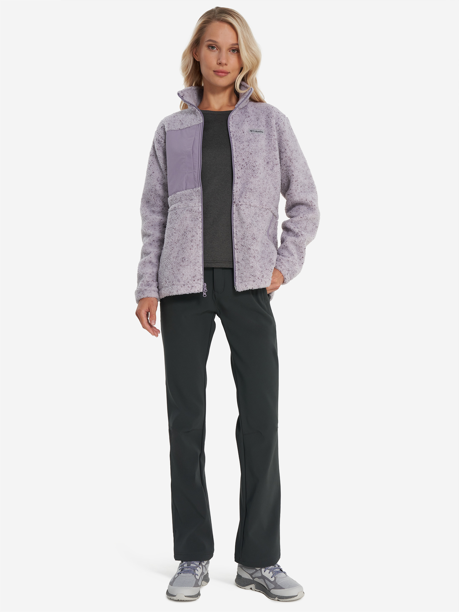 фото Толстовка женская columbia stellar path fleece full zip, фиолетовый