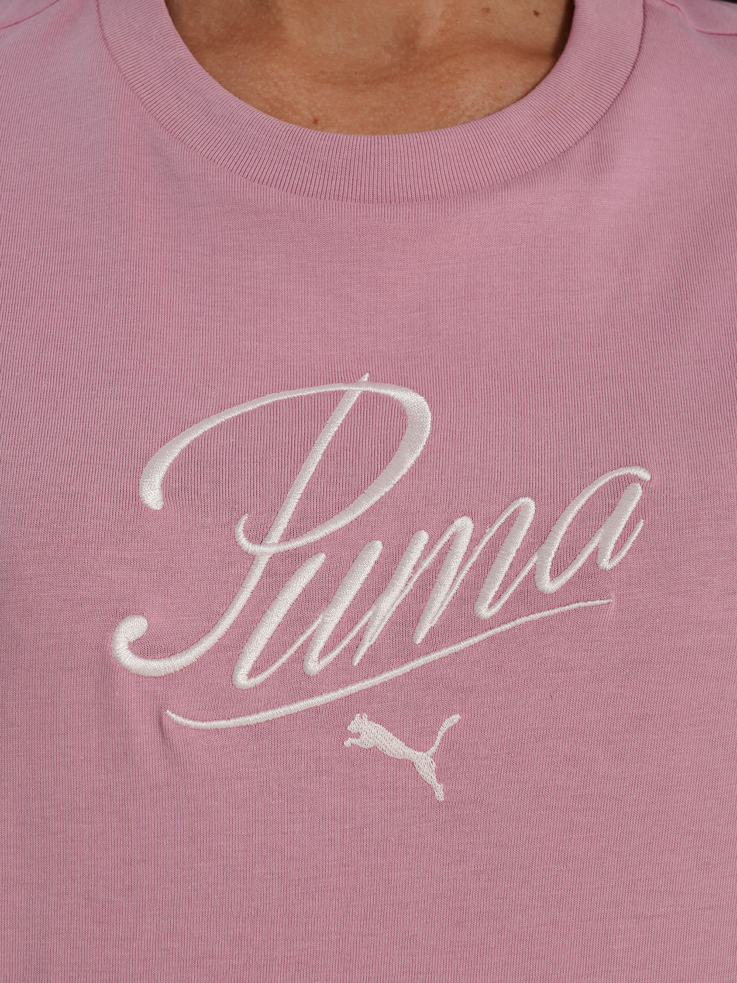 фото Футболка для девочек puma script, розовый